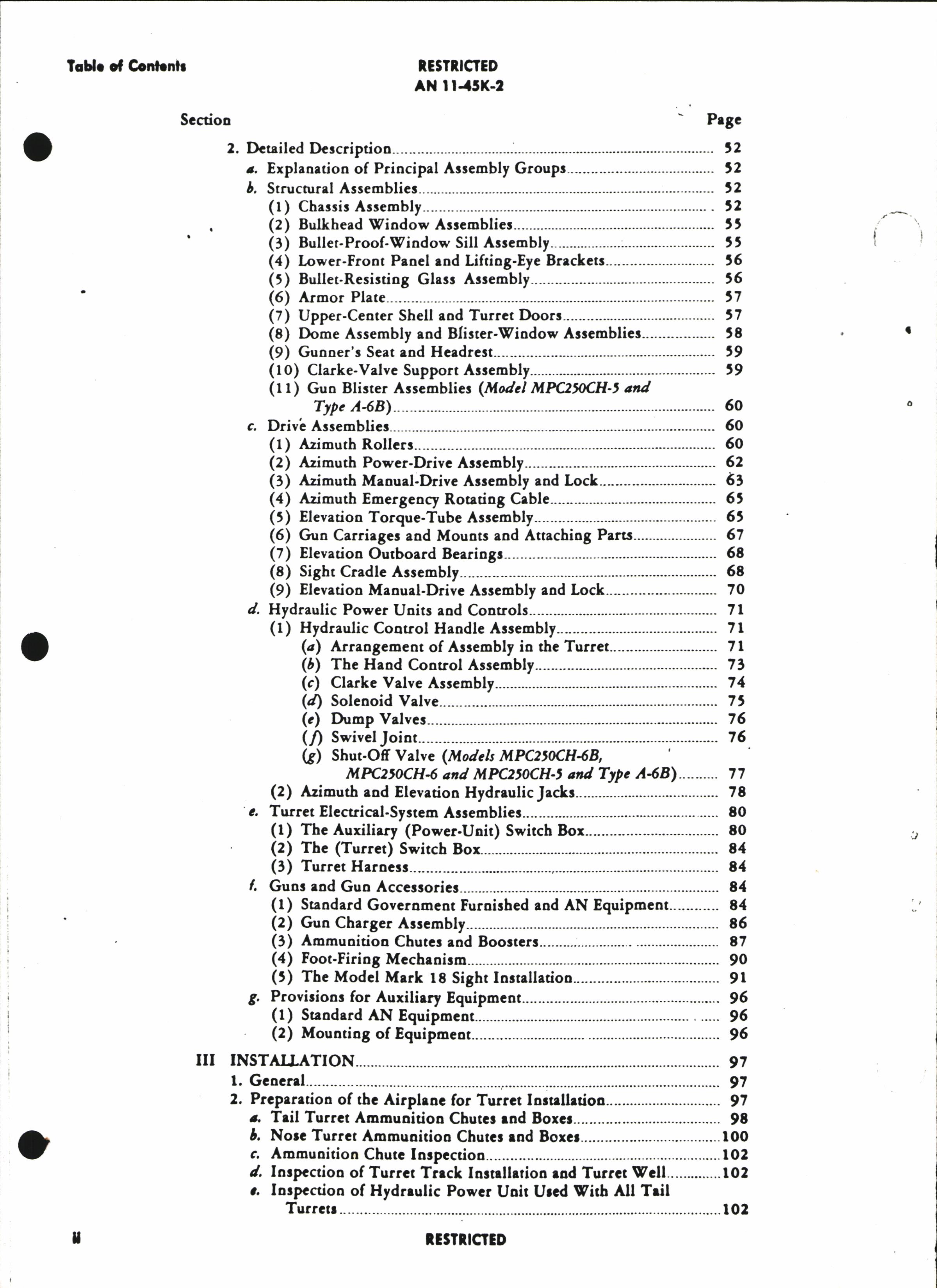 Sample page 5 from AirCorps Library document: Operation, Service, and Overhaul Instructions for Turret Models MPC 250CH-5, -6, -6B, Army Model A-6B