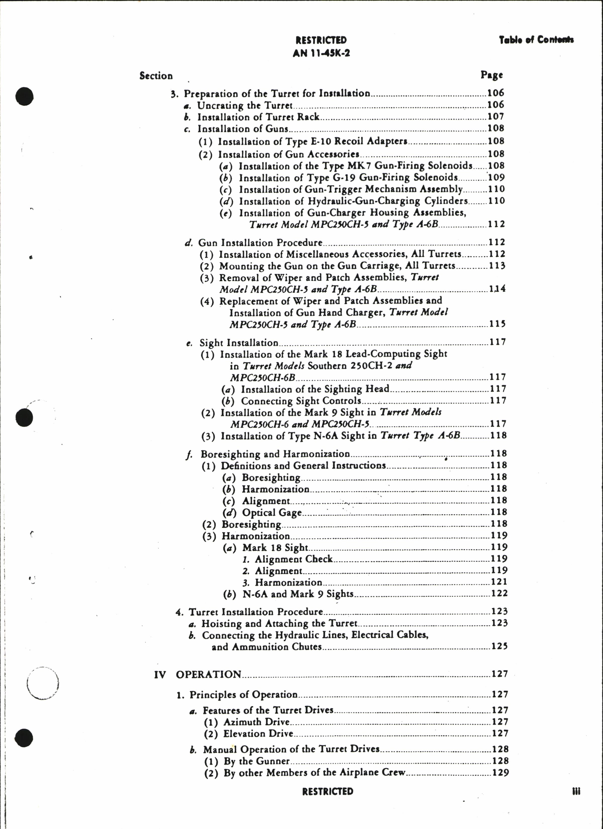 Sample page 6 from AirCorps Library document: Operation, Service, and Overhaul Instructions for Turret Models MPC 250CH-5, -6, -6B, Army Model A-6B