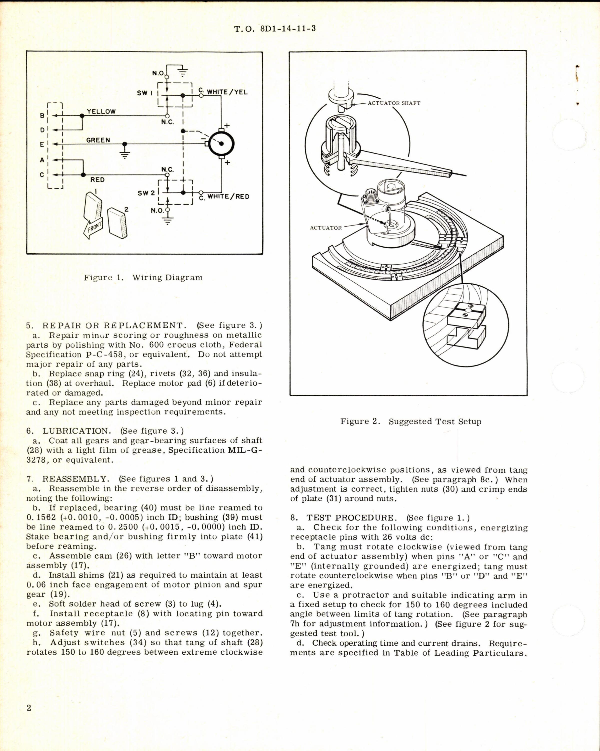 Sample page 2 from AirCorps Library document: Instructions w Parts Breakdown for Actuator Assembly Part WA8005