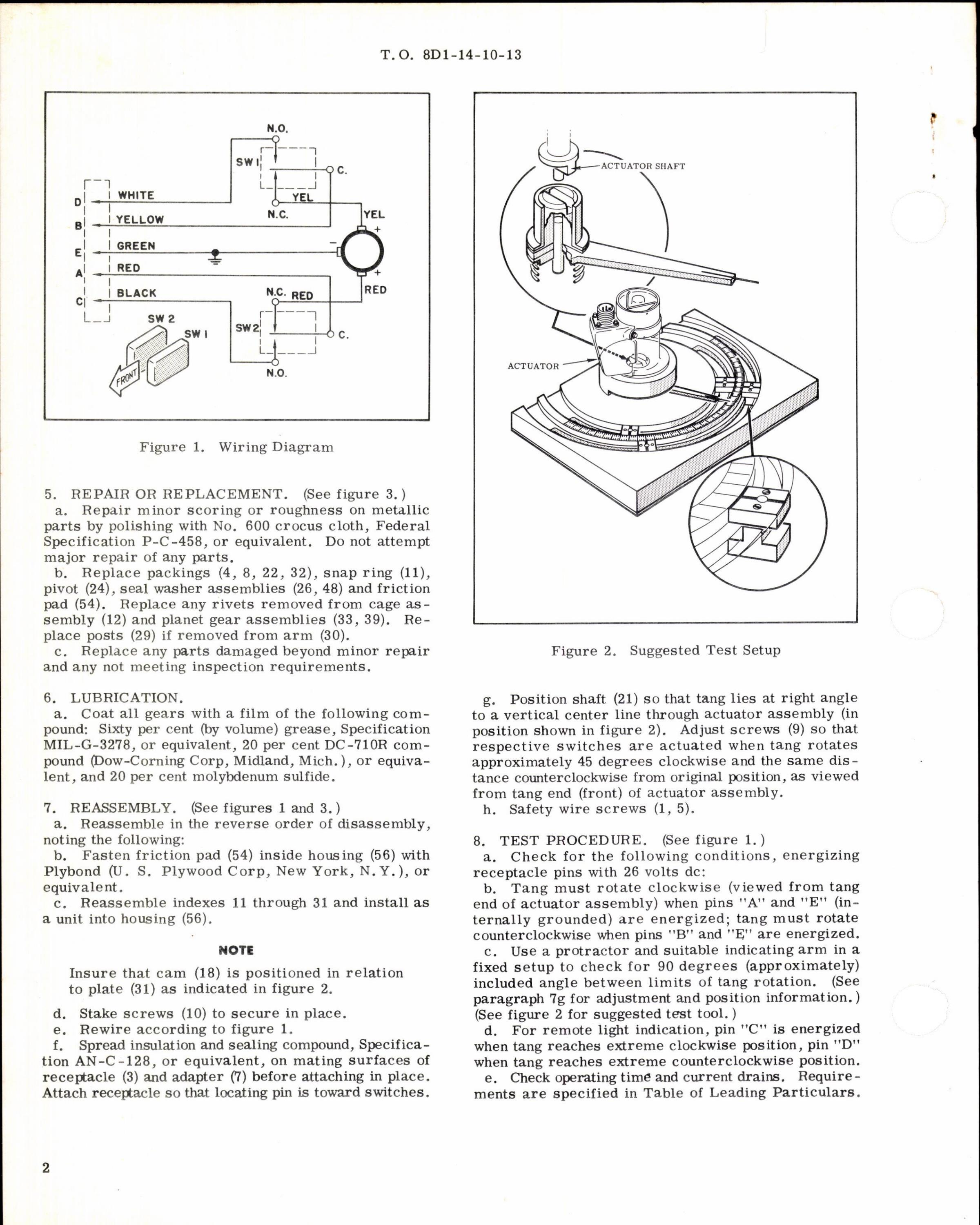 Sample page 2 from AirCorps Library document: Instructions w Parts Breakdown for Actuator Assembly No 106128
