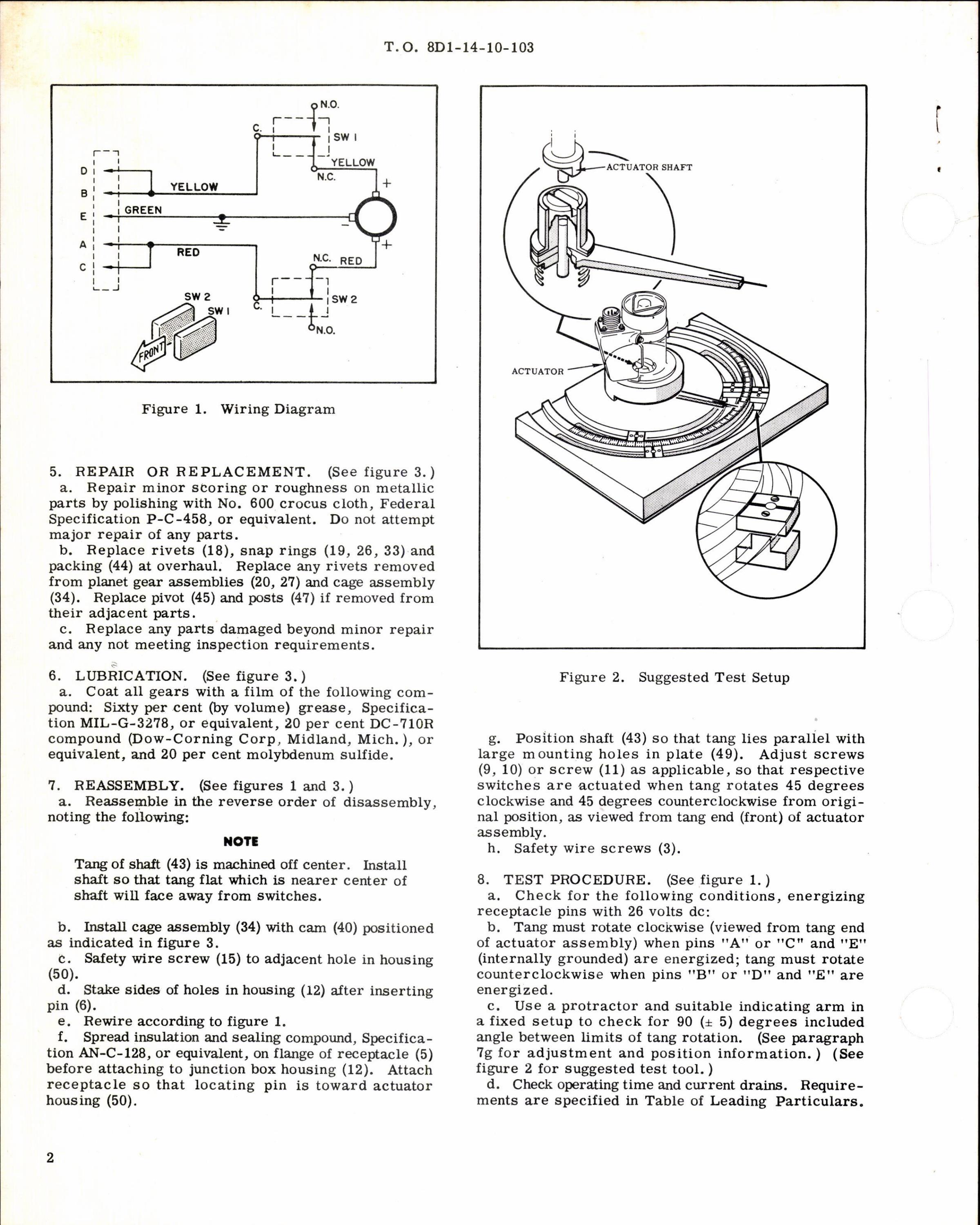 Sample page 2 from AirCorps Library document: Instructions w Parts Breakdown for Actuator Assembly Part 108372