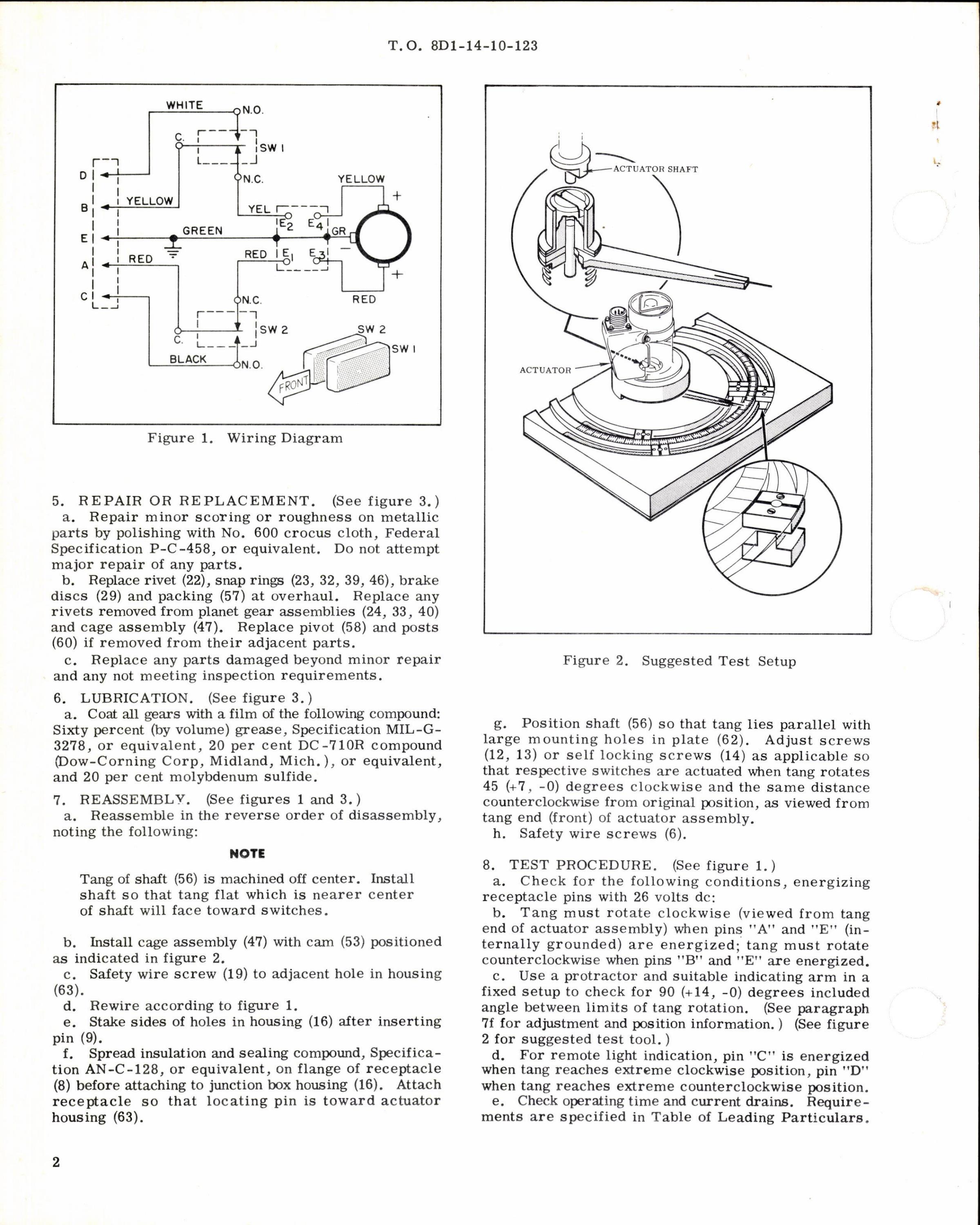 Sample page 2 from AirCorps Library document: Instructions w Parts Breakdown for Actuator Assembly Part 106510