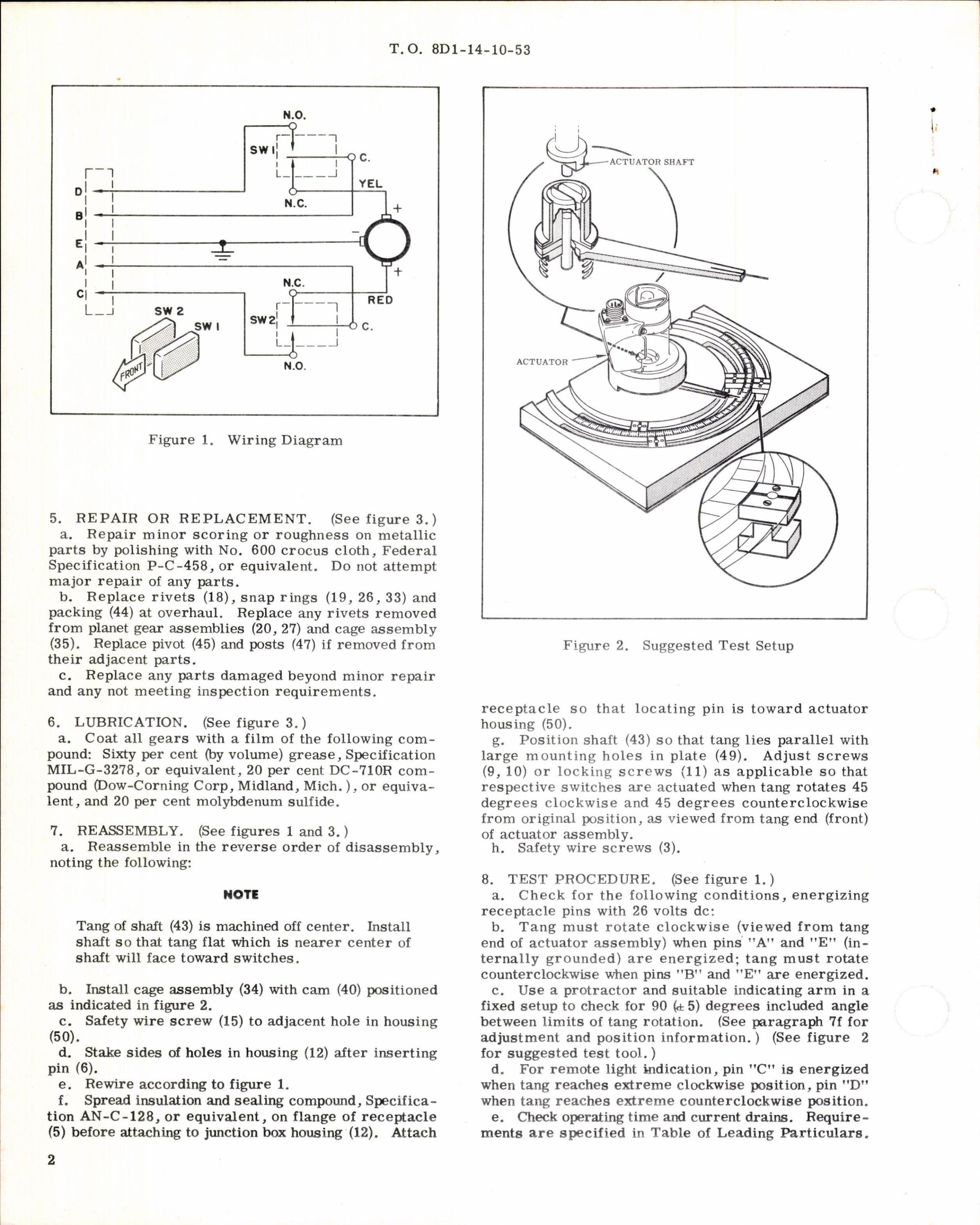 Sample page 2 from AirCorps Library document: Instructions w Parts Breakdown for Actuator Assembly Part 106520