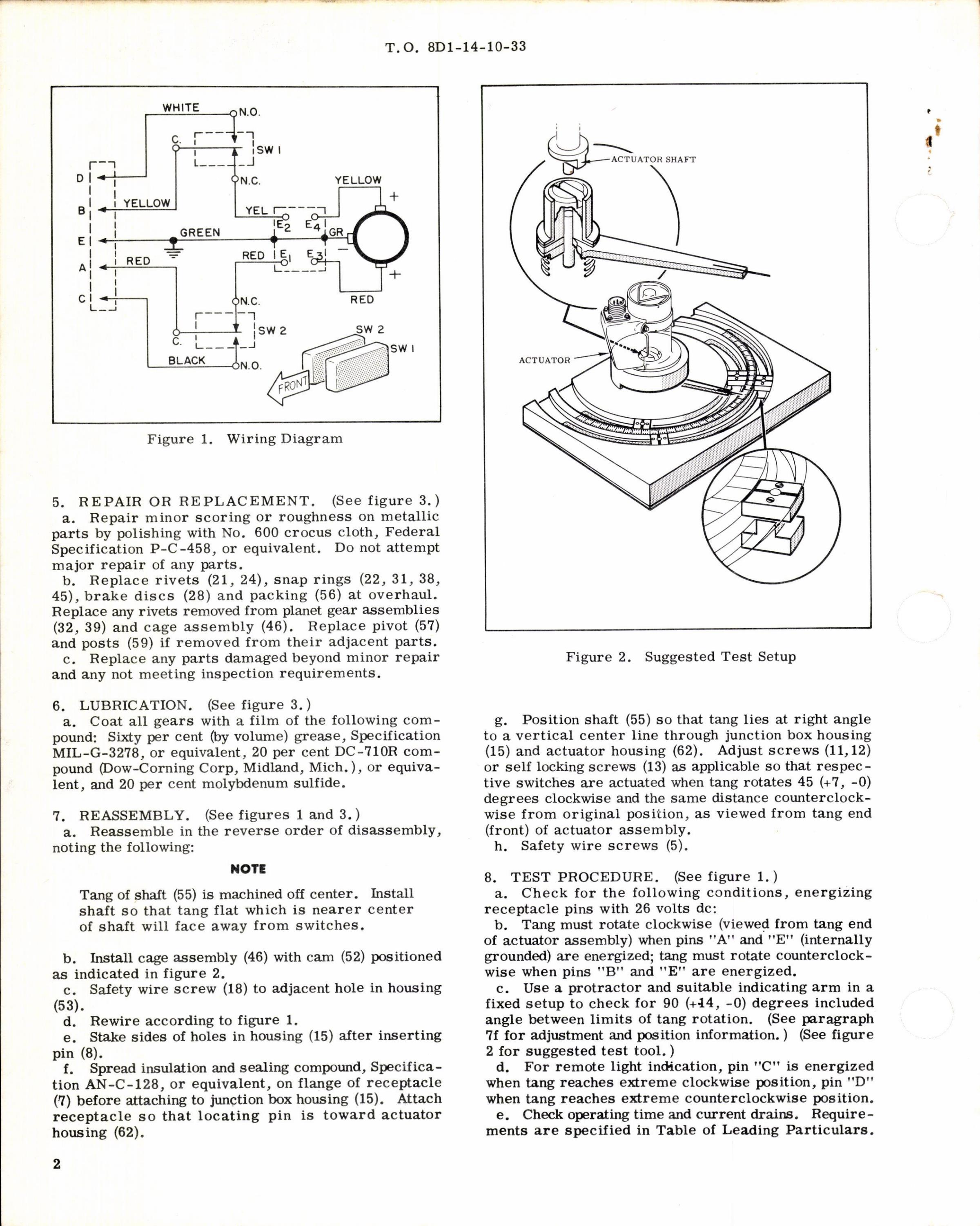 Sample page 2 from AirCorps Library document: Instructions w Parts Breakdown for Actuator Assembly Part 108820