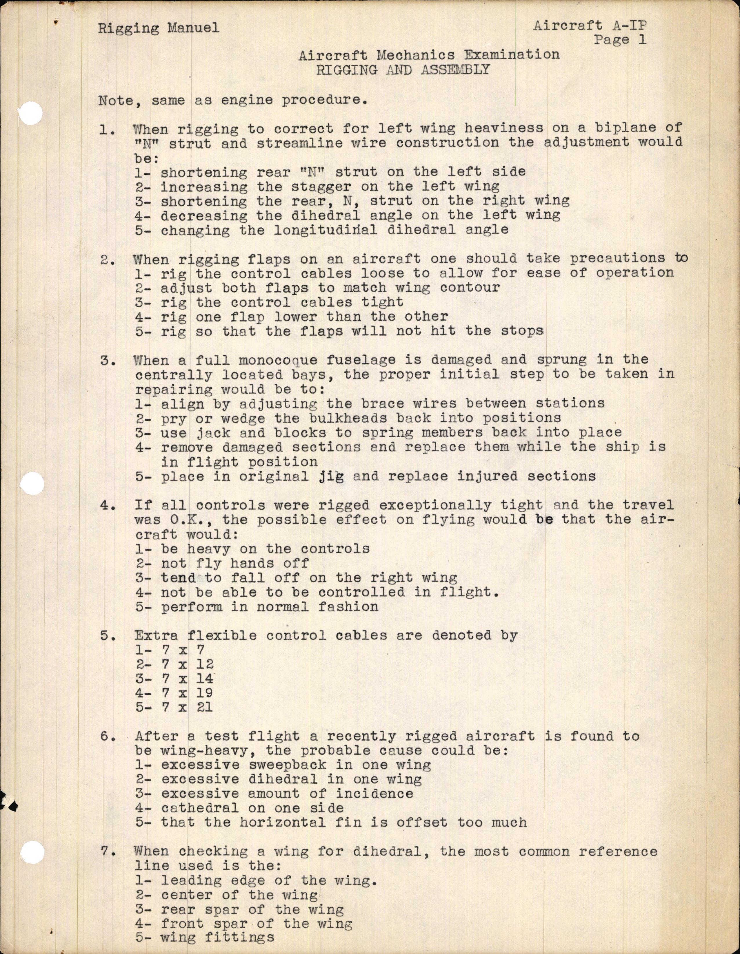Sample page 3 from AirCorps Library document: Aircraft Mechanics Examination