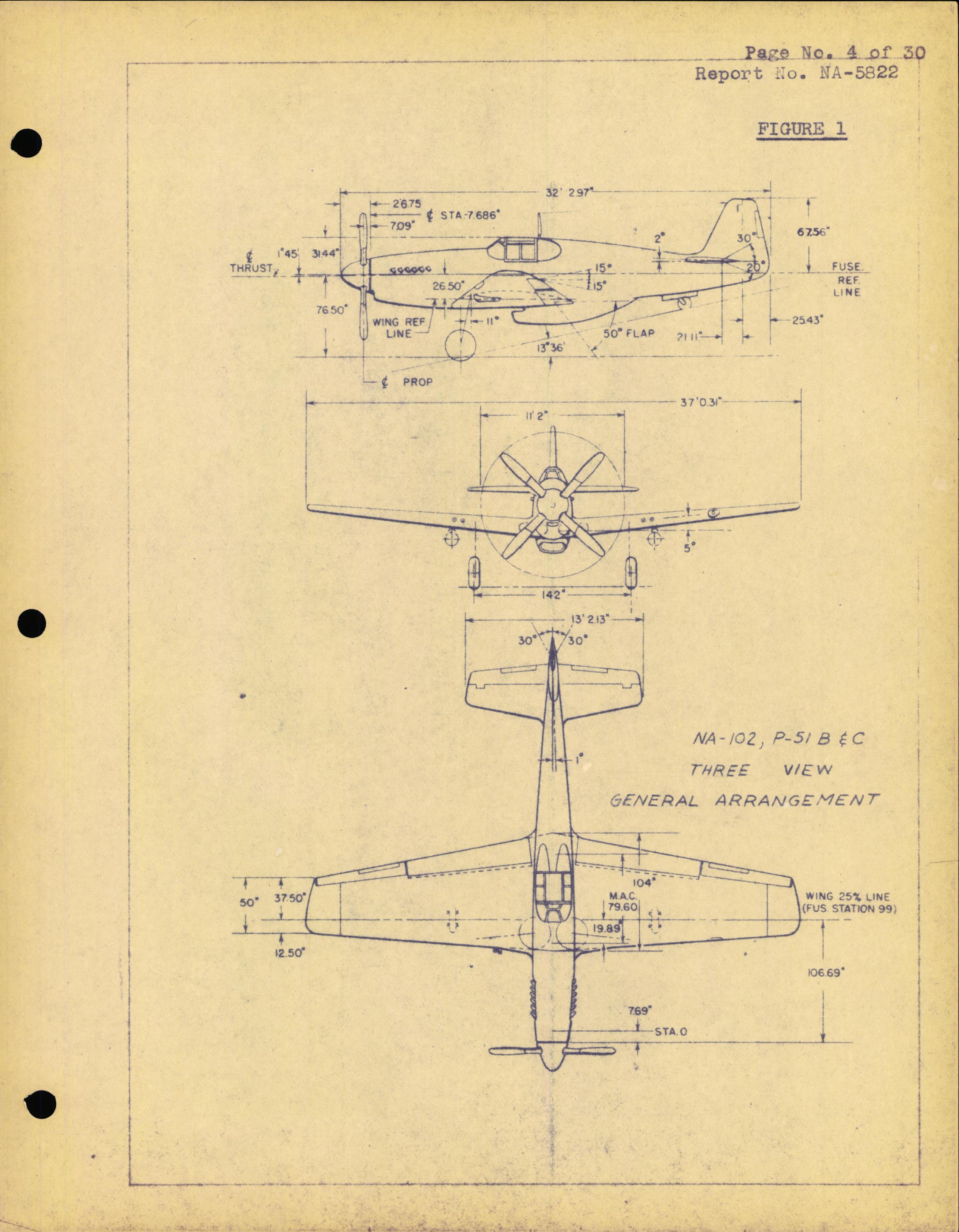 Sample page 8 from AirCorps Library document: Aerodynamic Dimensional Data - P-51B - P-51C -  North American Engineering Dept