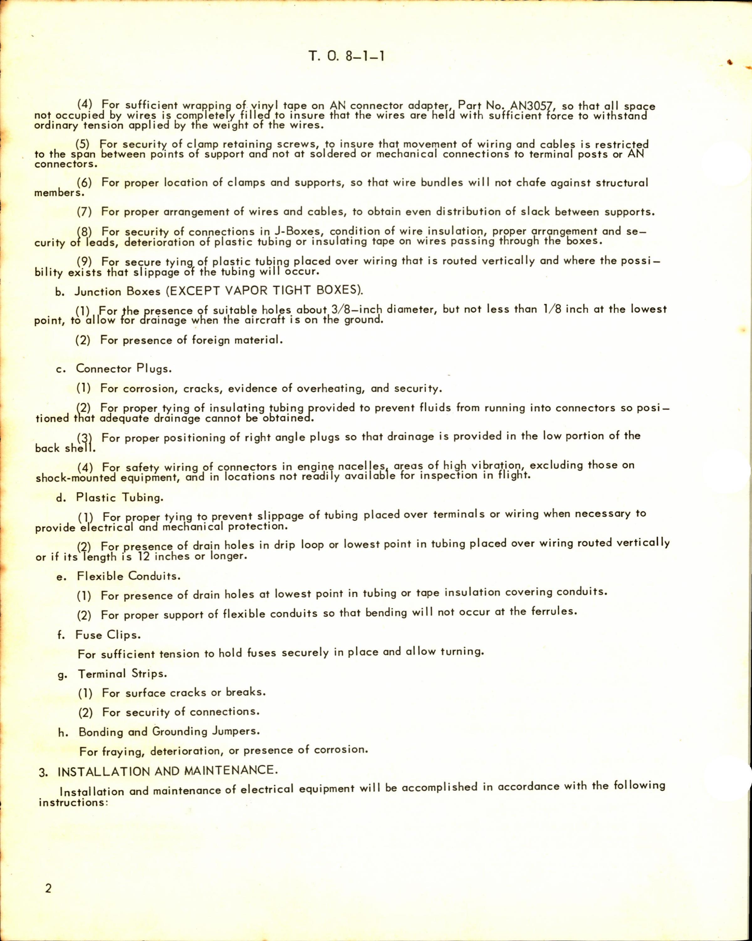 Sample page 2 from AirCorps Library document: Aircraft Electrical System Inspection Maintenance and Installation Procedures