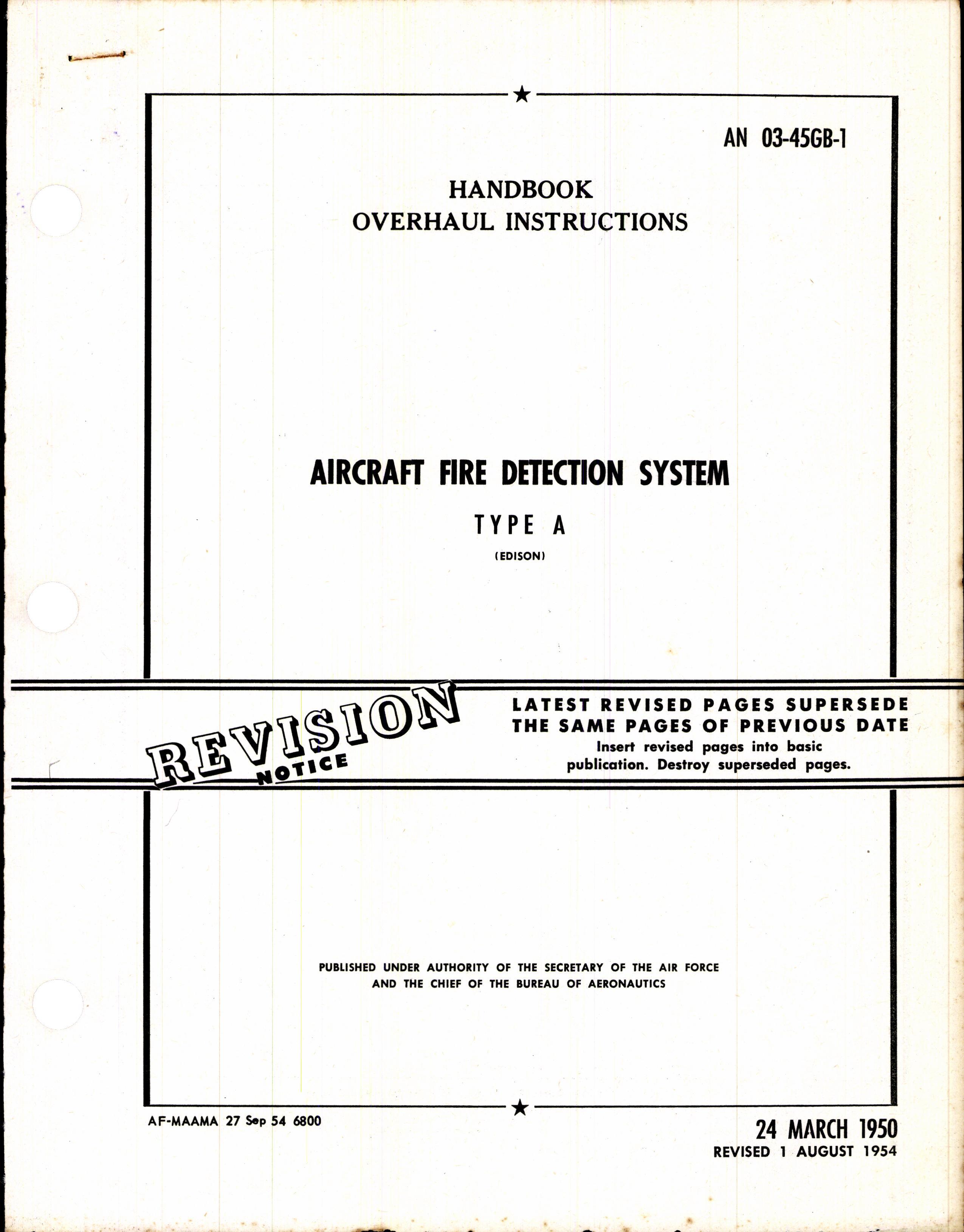 Sample page 1 from AirCorps Library document: Overhaul Instructions for Aircraft Fire Detection System Type A