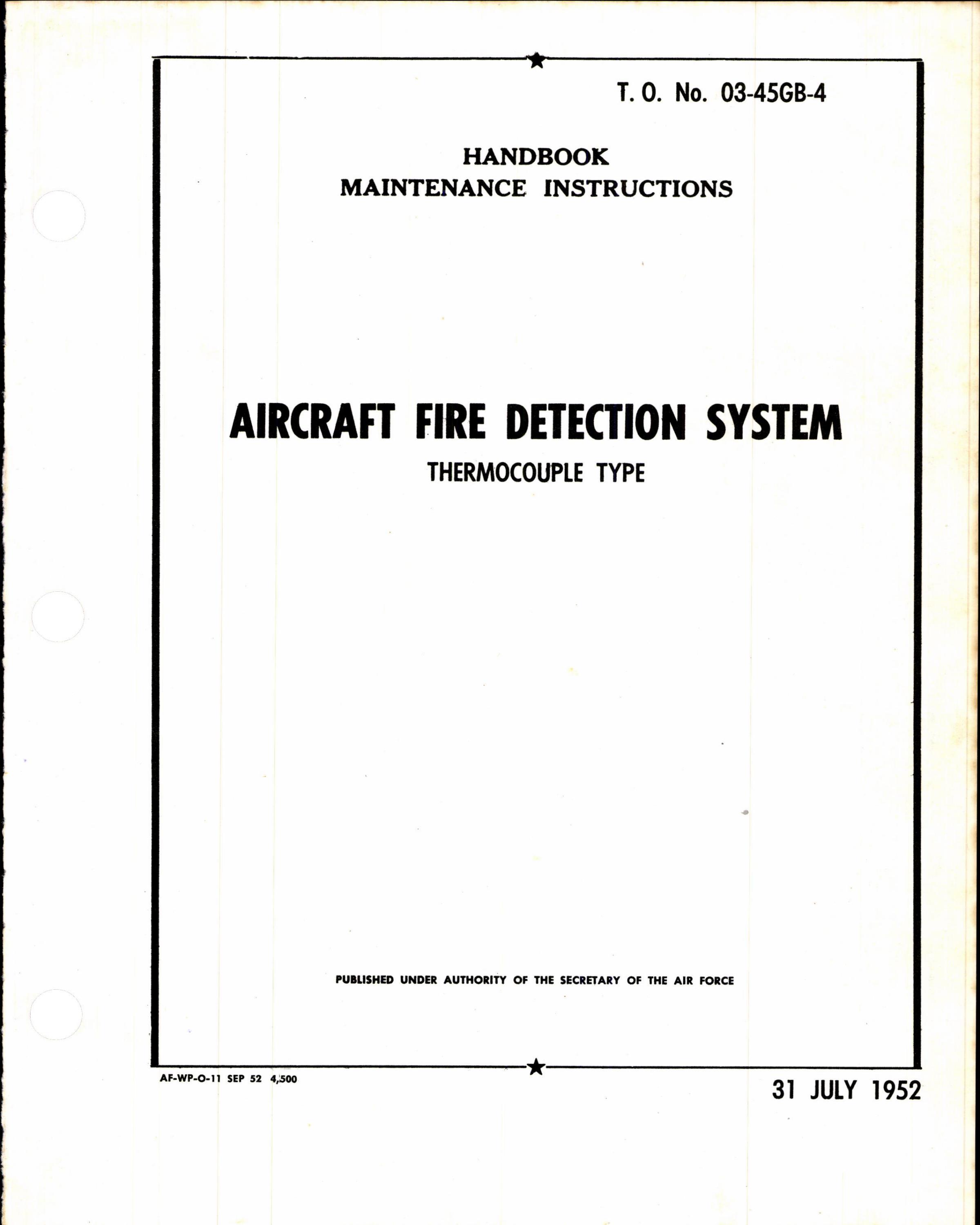 Sample page 1 from AirCorps Library document: Maintenance Instructions for Aircraft Fire Detection System Thermocouple Type