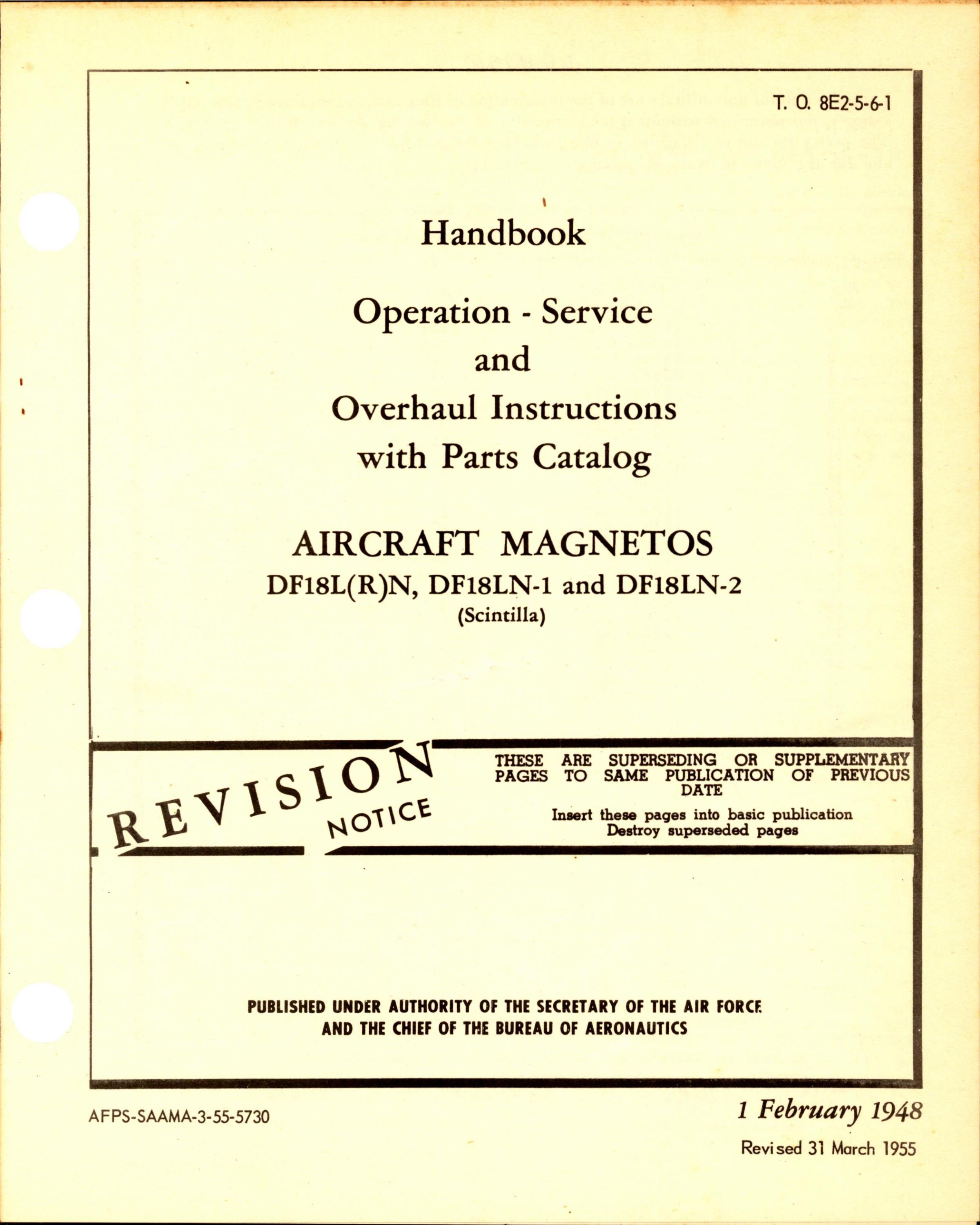 Sample page 1 from AirCorps Library document: Overhaul Instructions with Parts Catalog for Aircraft Magnetos