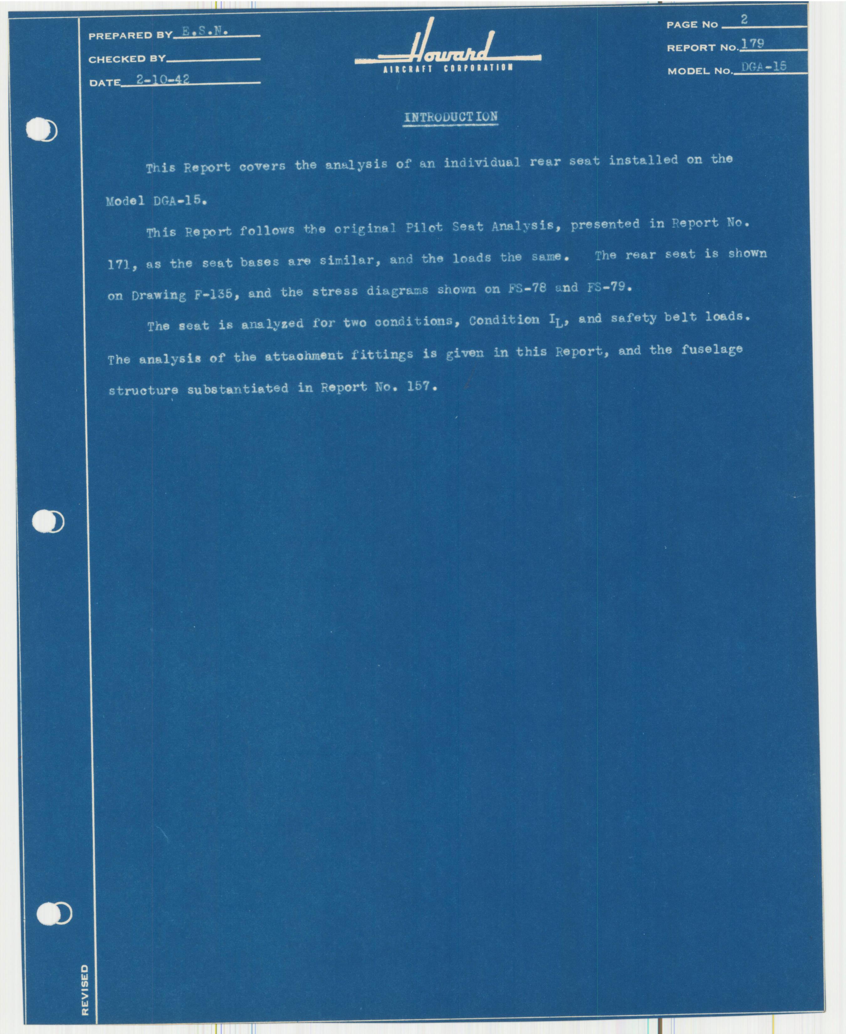 Sample page 13 from AirCorps Library document: Report 179, Analysis of Individual Rear Seat, DGA-15