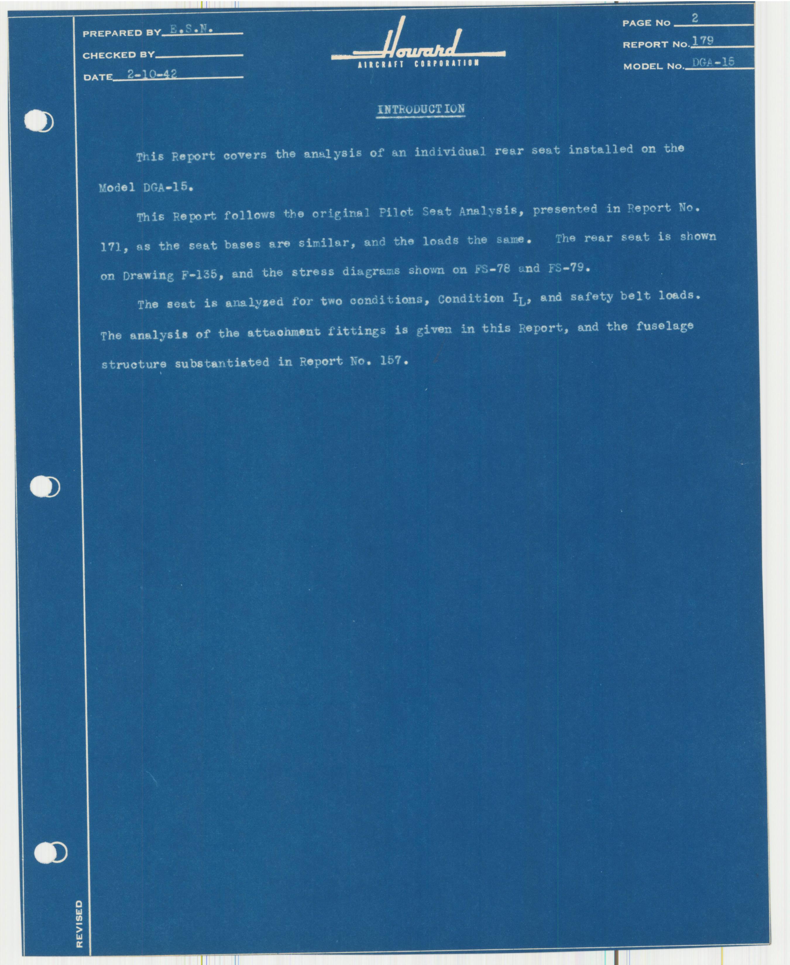 Sample page 13 from AirCorps Library document: Report 179, Analysis of Individual Rear Seat, DGA-15