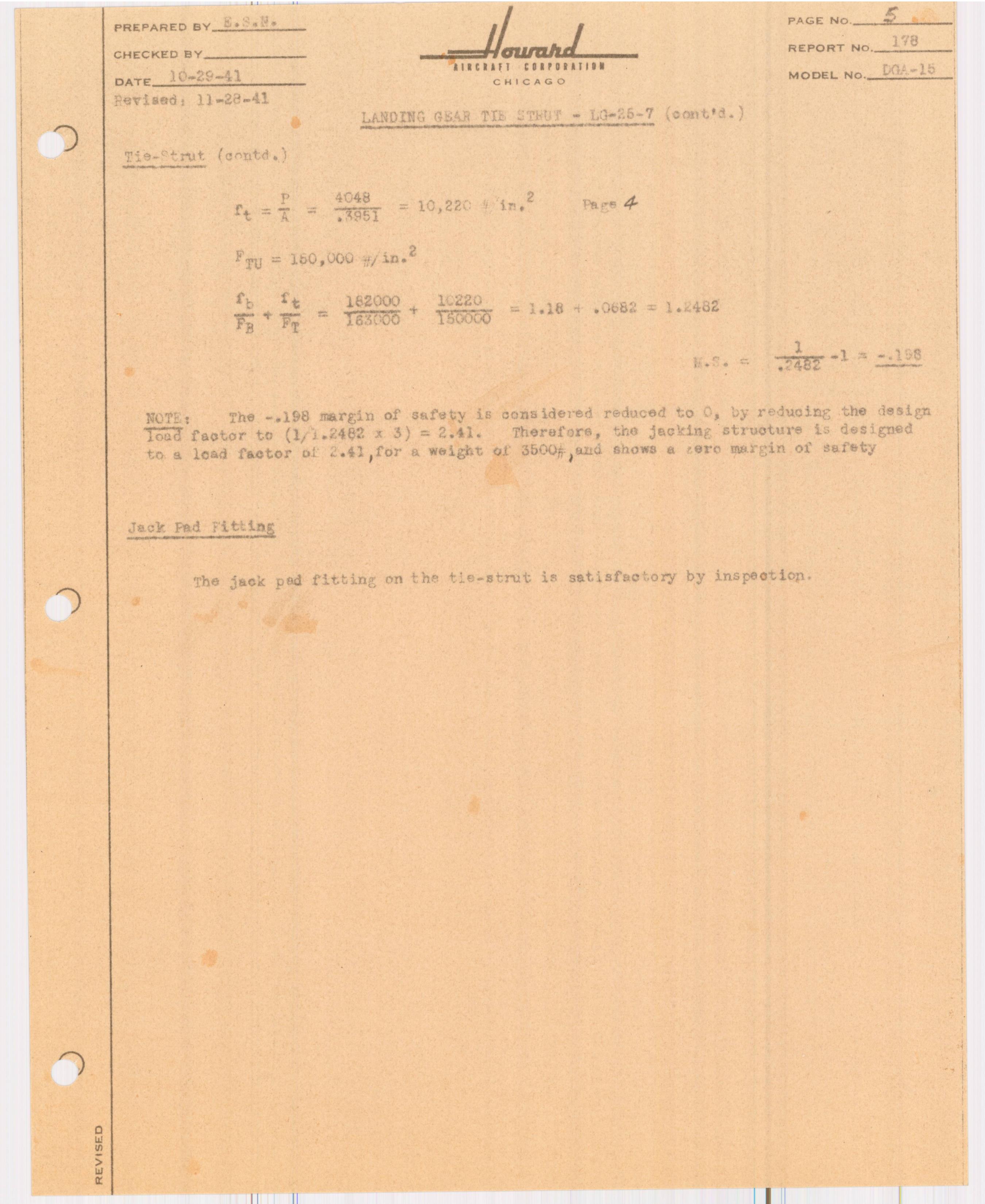 Sample page 6 from AirCorps Library document: Report 178, Analysis of Jacking Structure, DGA-15