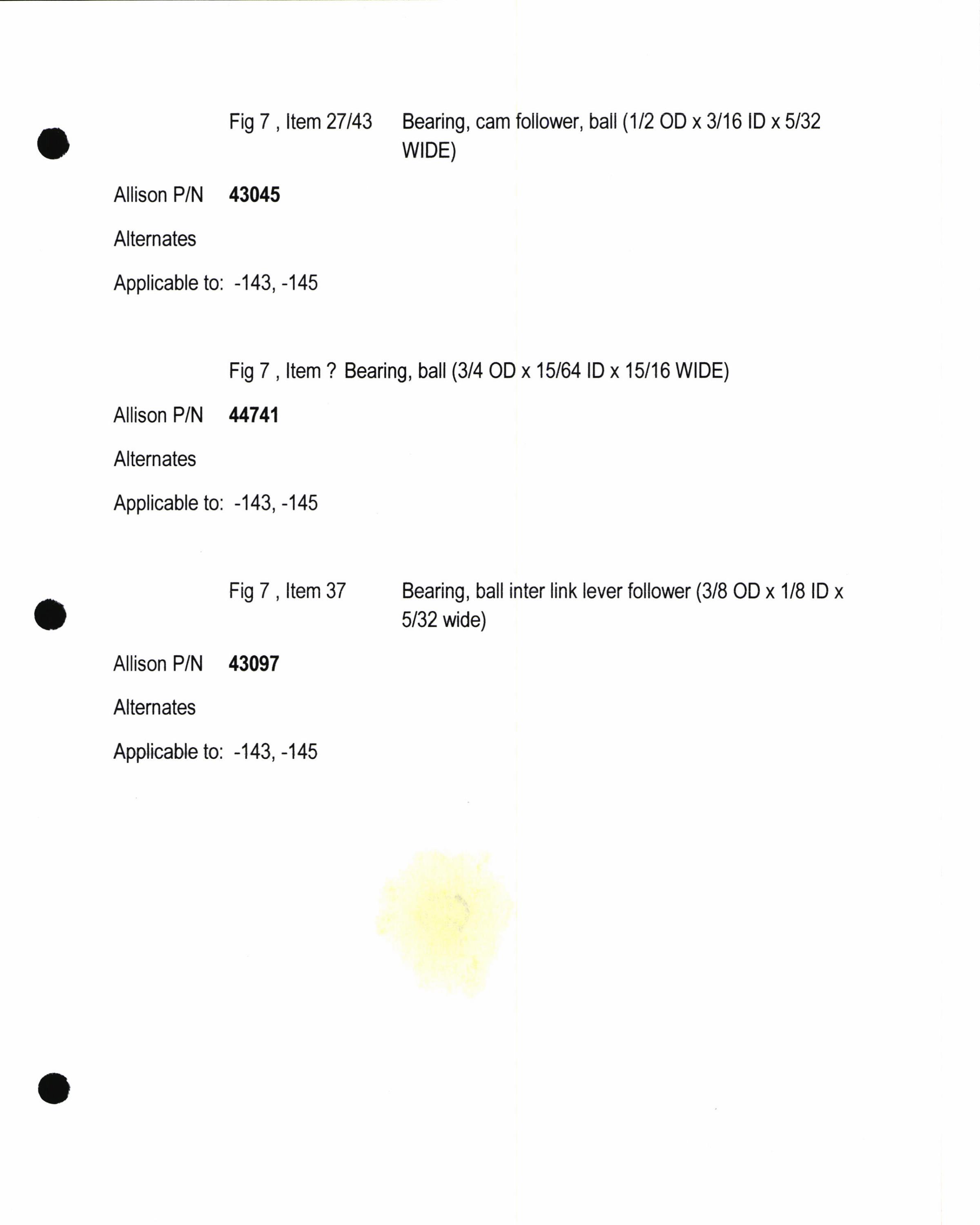 Sample page 6 from AirCorps Library document: Allison 1710 Engine Bearings