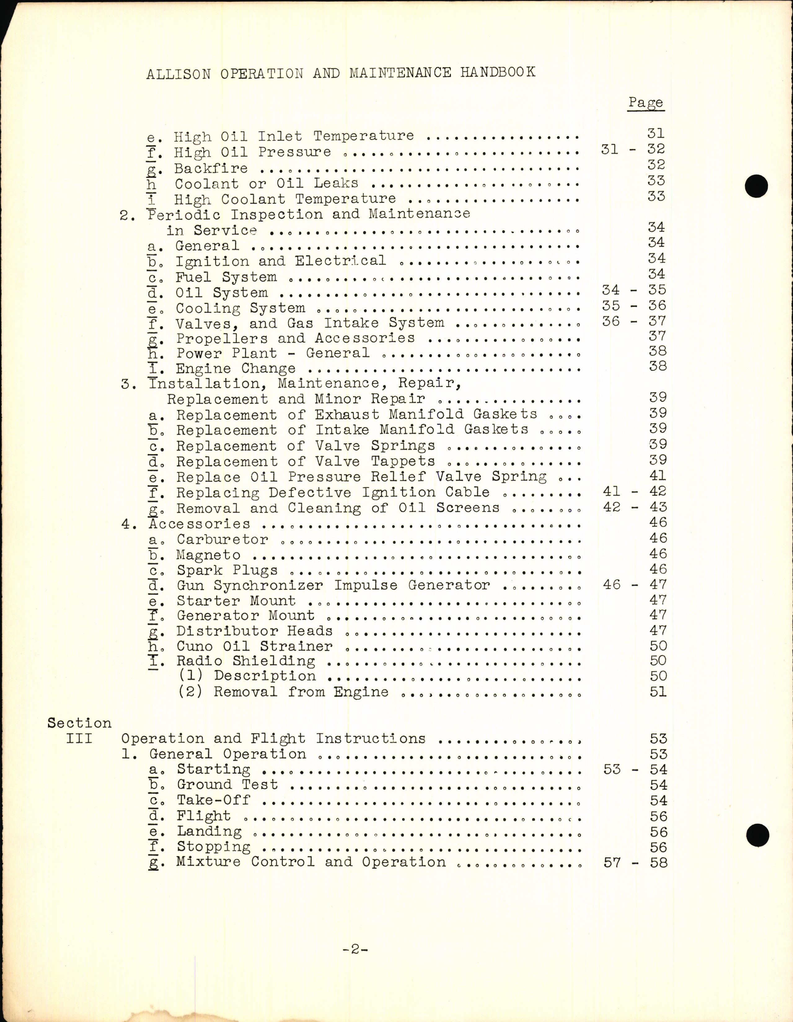 Sample page 8 from AirCorps Library document: Operation, Maintenance & Overhaul Handbook for Model V-1710-C15