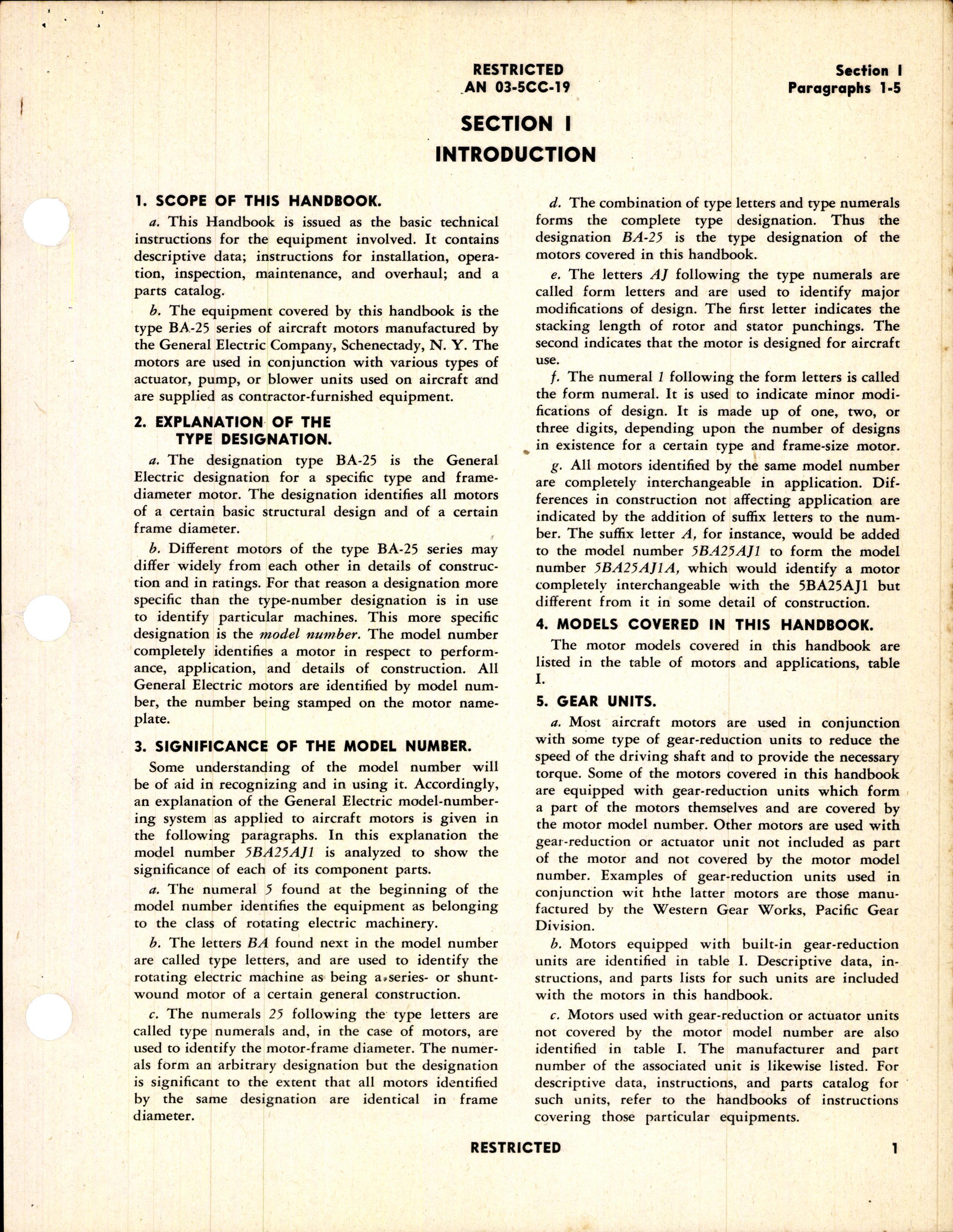 Sample page 3 from AirCorps Library document: Operation, Service, & Overhaul Inst w/ Parts Catalog for Aircraft Motors Model 5BA25 Series