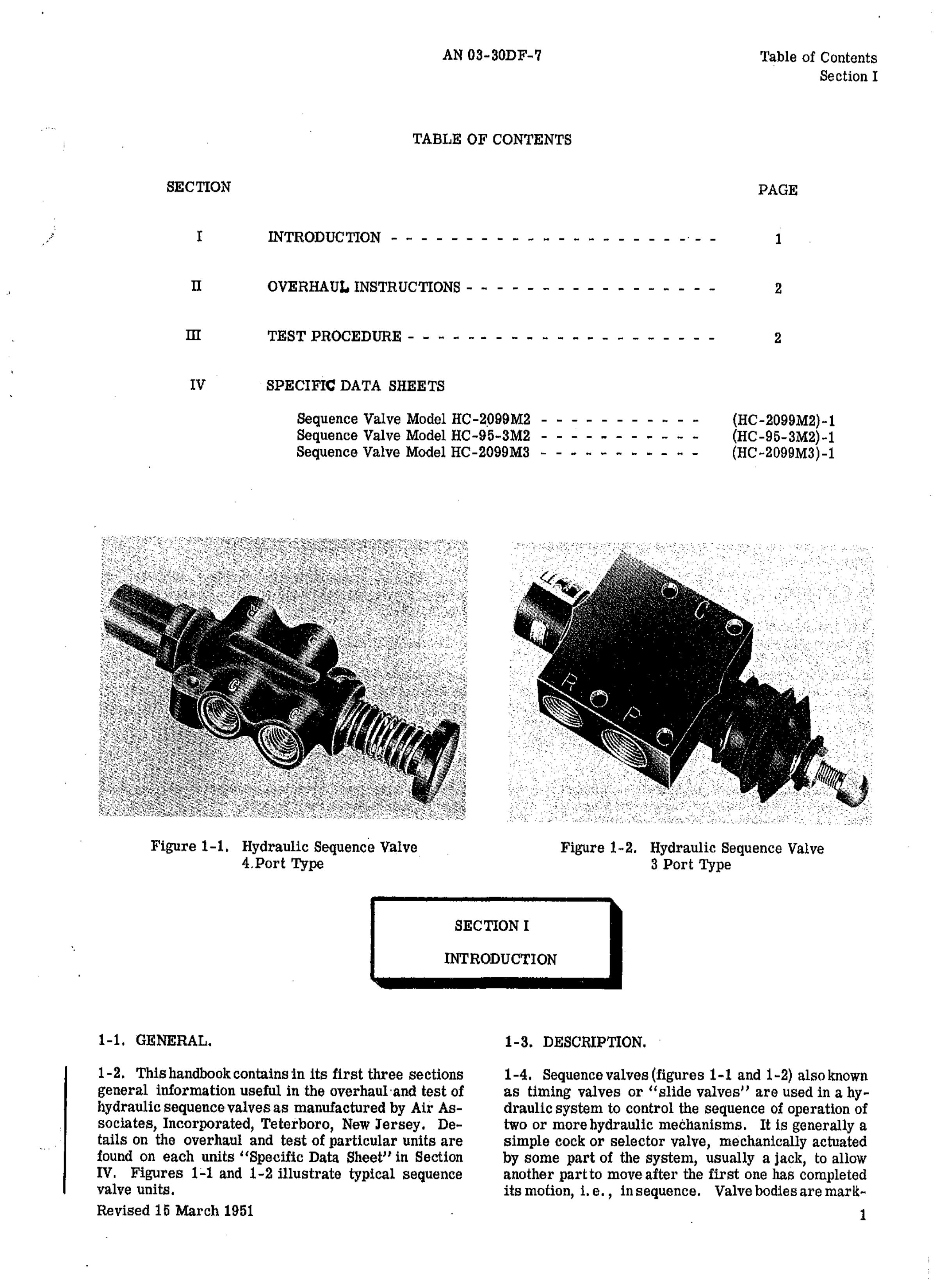 Sample page 3 from AirCorps Library document: Overhaul Instructions for Hydraulic Sequence Valves