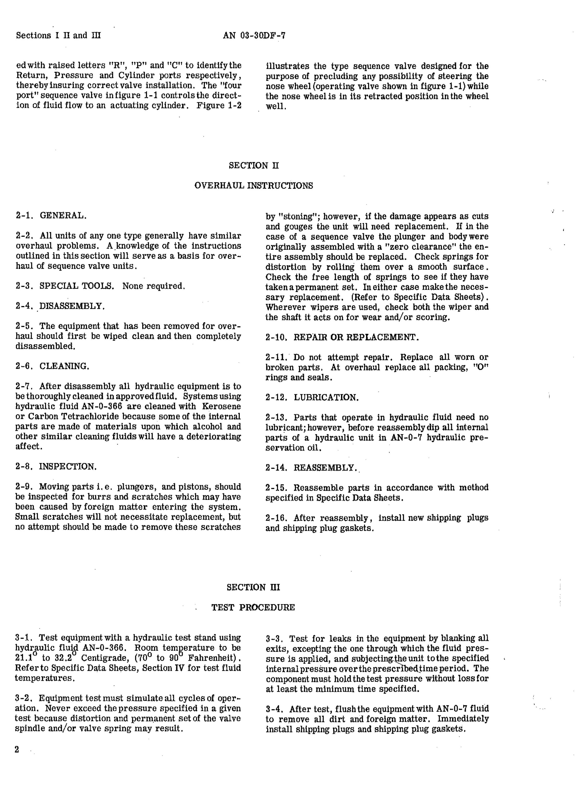 Sample page 4 from AirCorps Library document: Overhaul Instructions for Hydraulic Sequence Valves