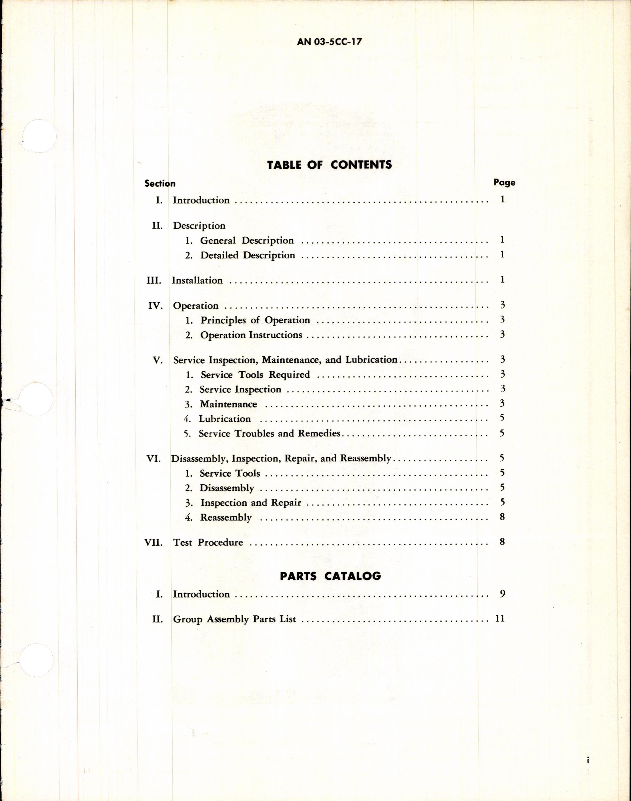 Sample page 3 from AirCorps Library document: Operation, Service, & Overhaul Inst w/ Parts Catalog for SC-1 Wing Flap Motor