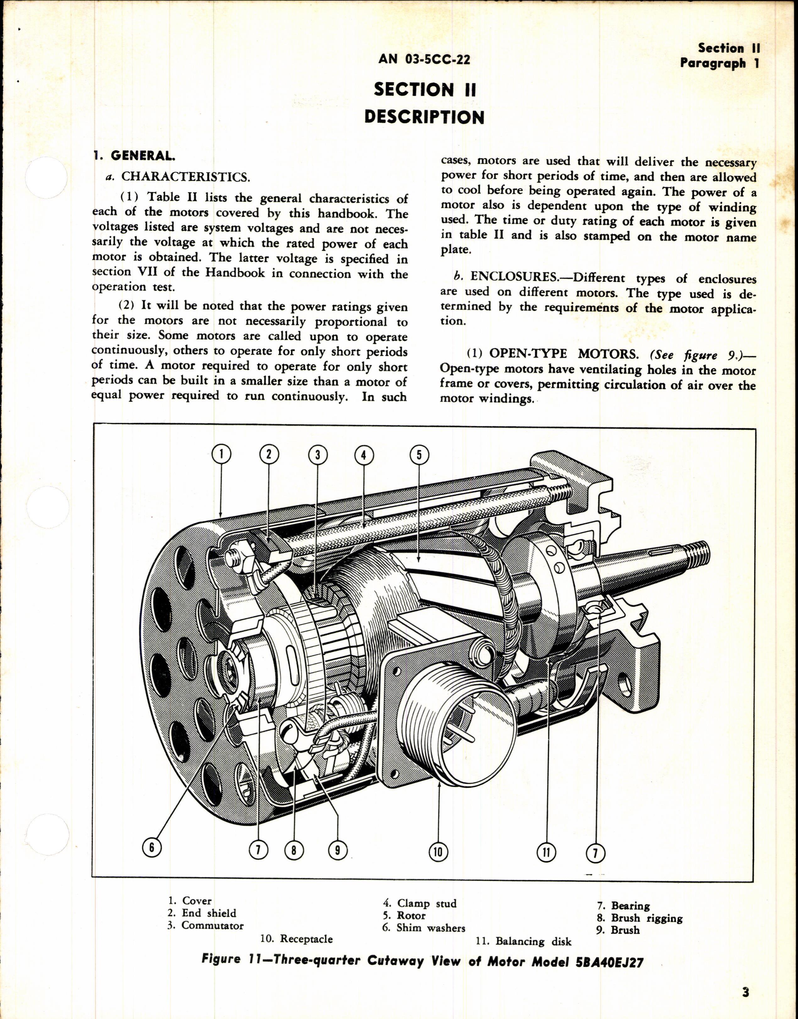 Sample page 5 from AirCorps Library document: HB of Instructions with Parts Catalog for Model 5BA40 Electric Motors