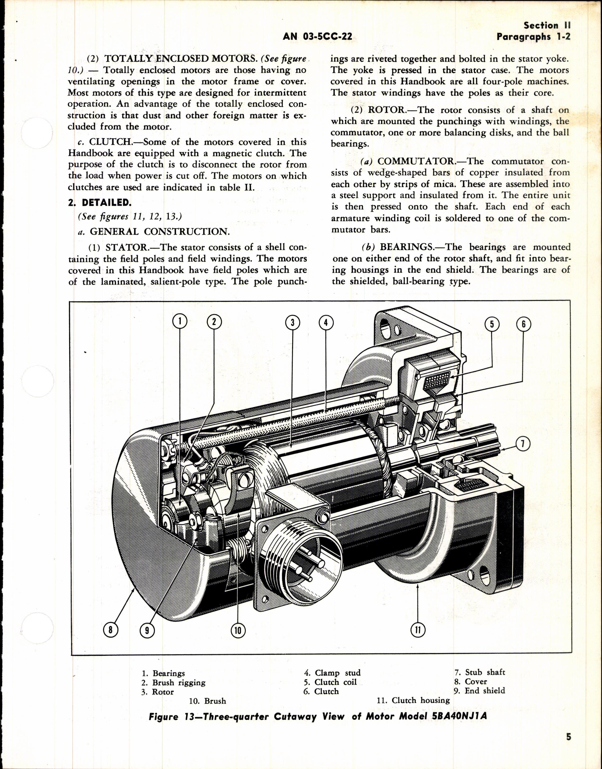 Sample page 7 from AirCorps Library document: HB of Instructions with Parts Catalog for Model 5BA40 Electric Motors