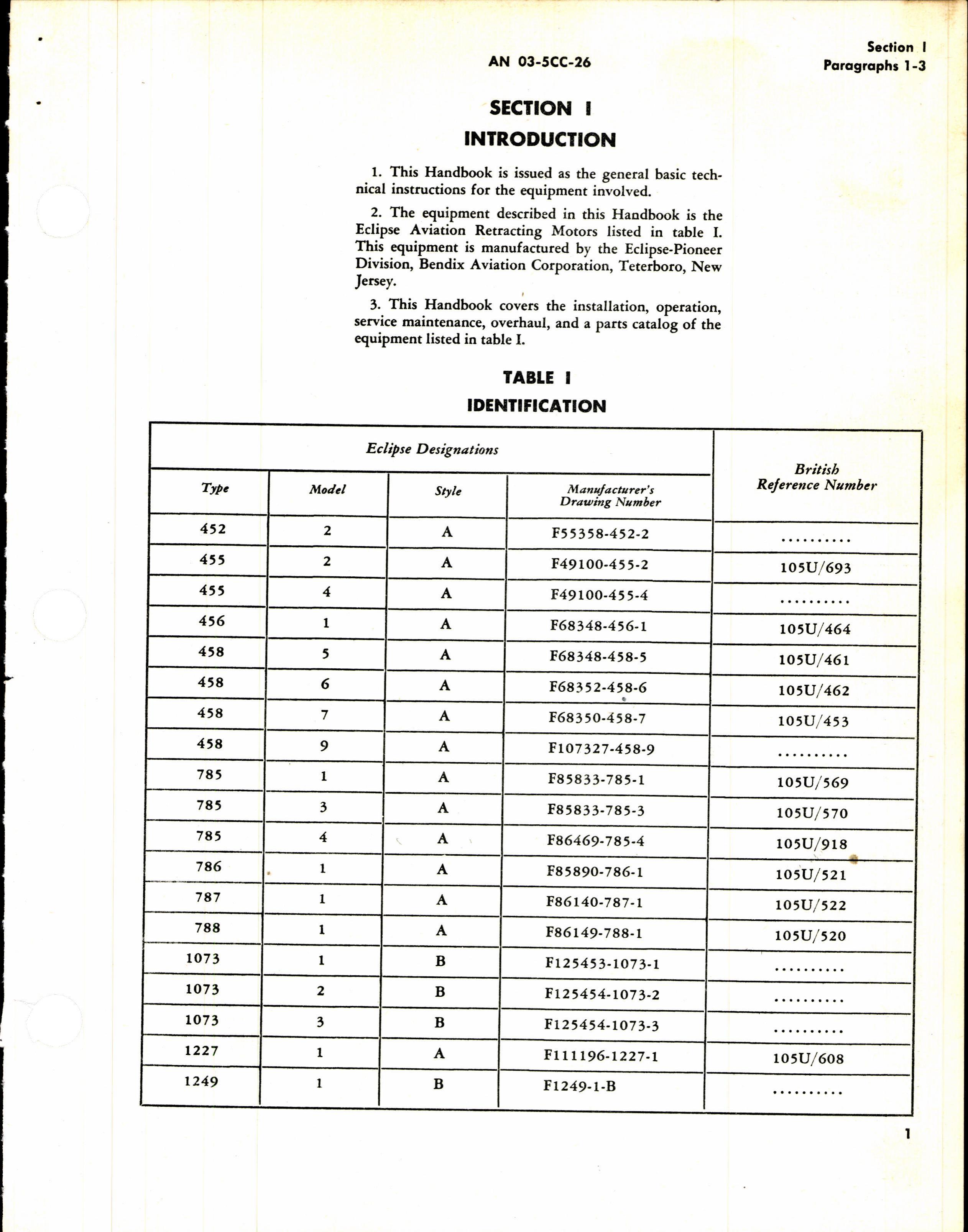 Sample page 7 from AirCorps Library document: Operation, Service, & Overhaul Inst w/ Parts Catalog for Eclipse Retracting Motors