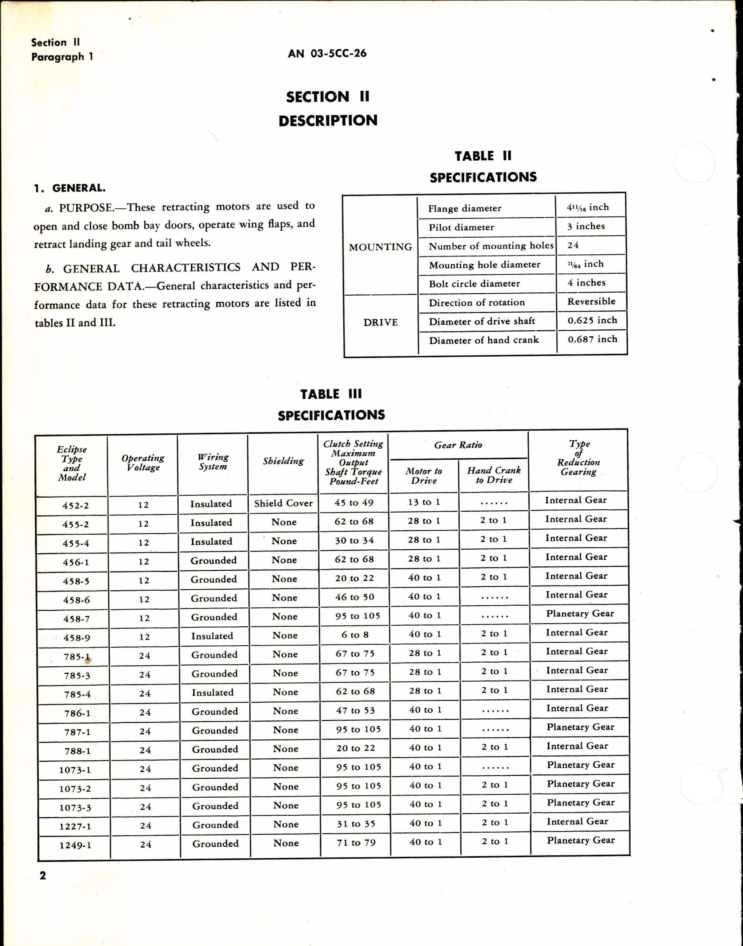 Sample page 8 from AirCorps Library document: Operation, Service, & Overhaul Inst w/ Parts Catalog for Eclipse Retracting Motors