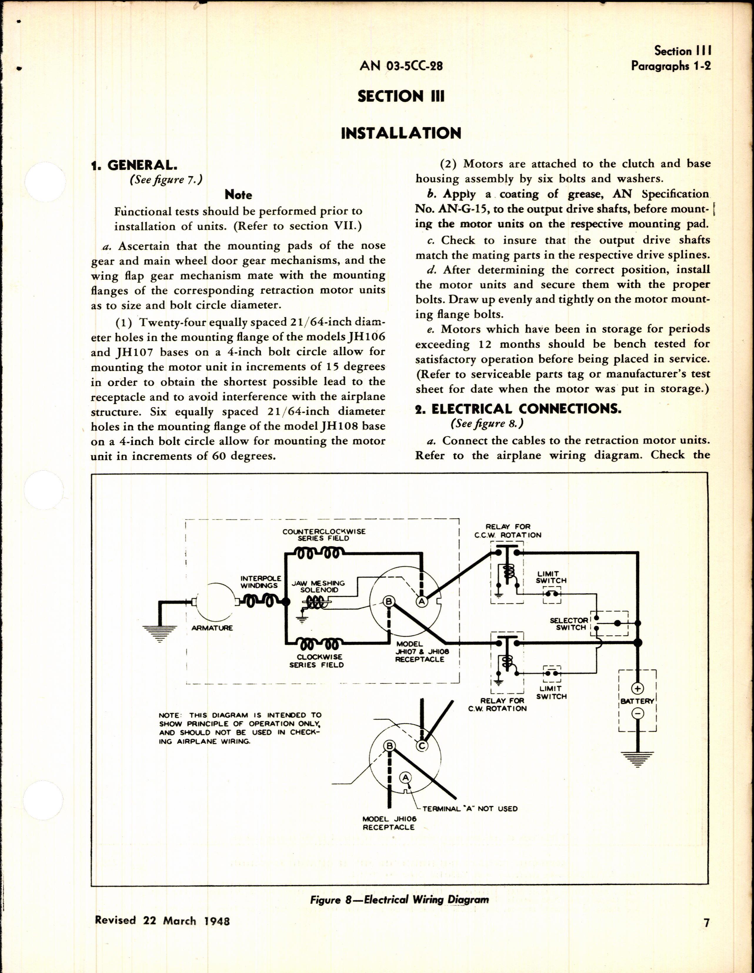 Sample page 3 from AirCorps Library document: Operation, Service, & Overhaul Inst w/ Parts Catalog for Retracting Motors