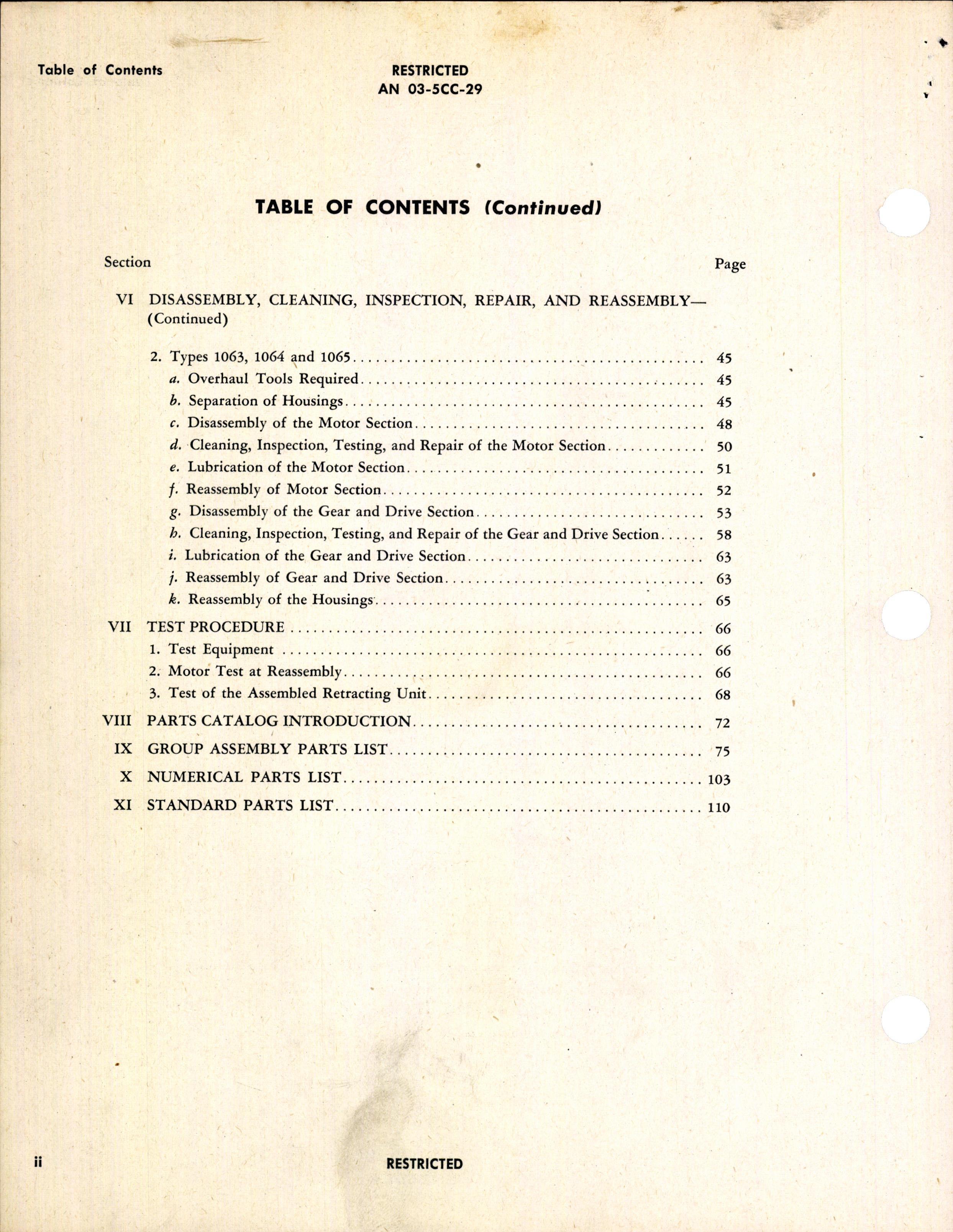 Sample page 4 from AirCorps Library document: Operation, Service, & Overhaul Inst w/ Parts Catalog for Retracting Motors