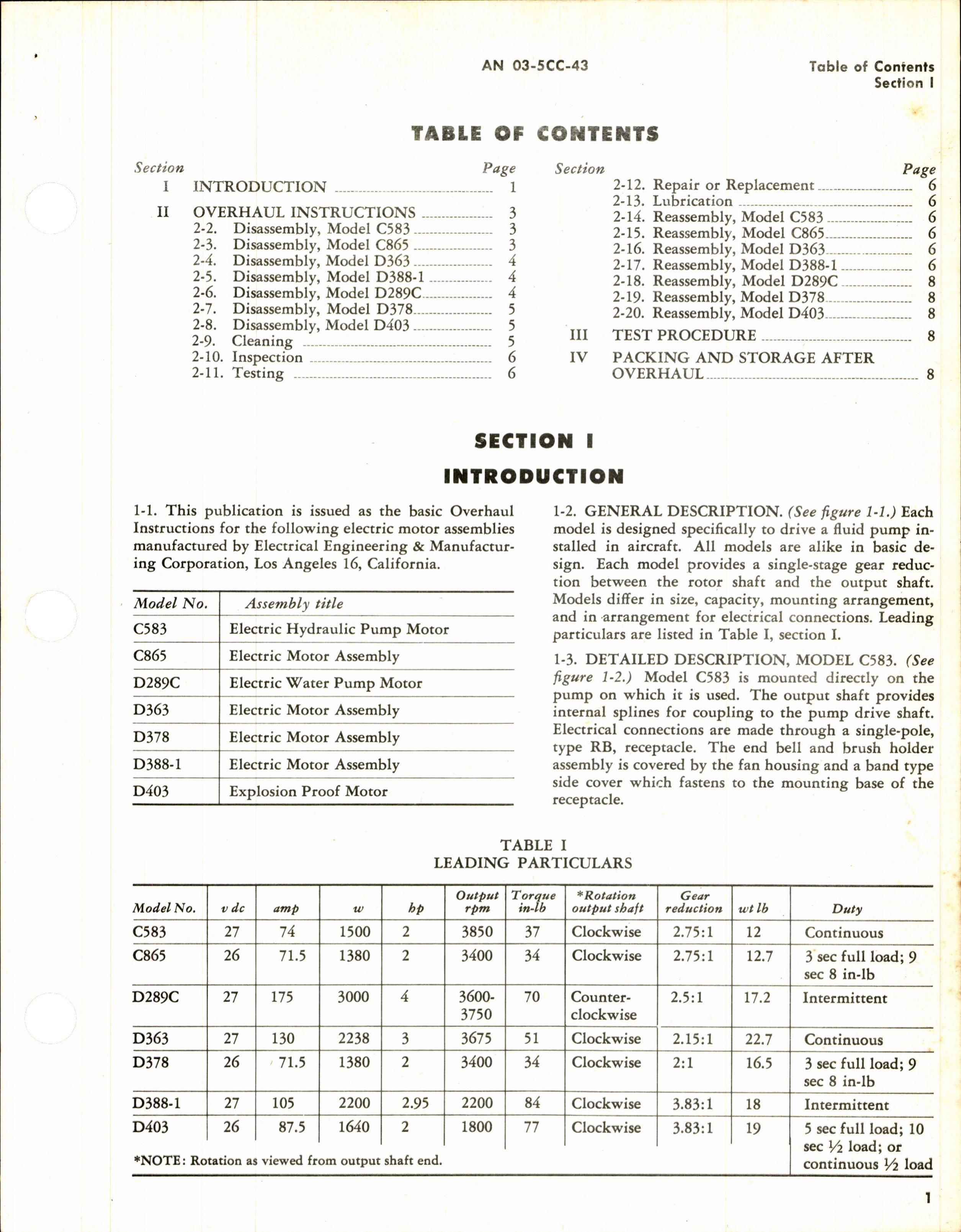 Sample page 5 from AirCorps Library document: Overhaul Instructions for Electrical Engineering & Mfg. Co. Electric Motors