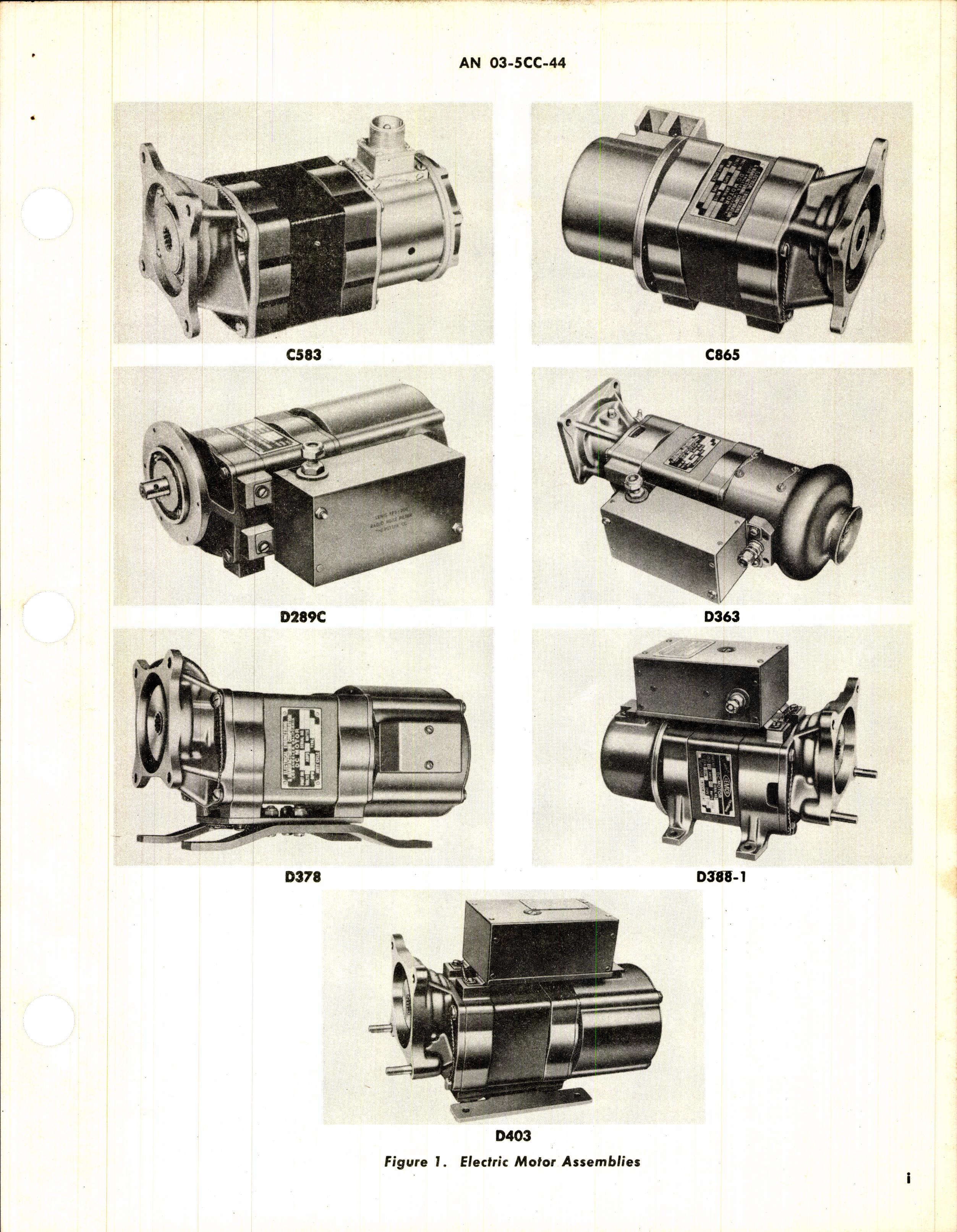 Sample page 3 from AirCorps Library document: Parts Catalog for Electrical Engineering & Mfg Electric Motors