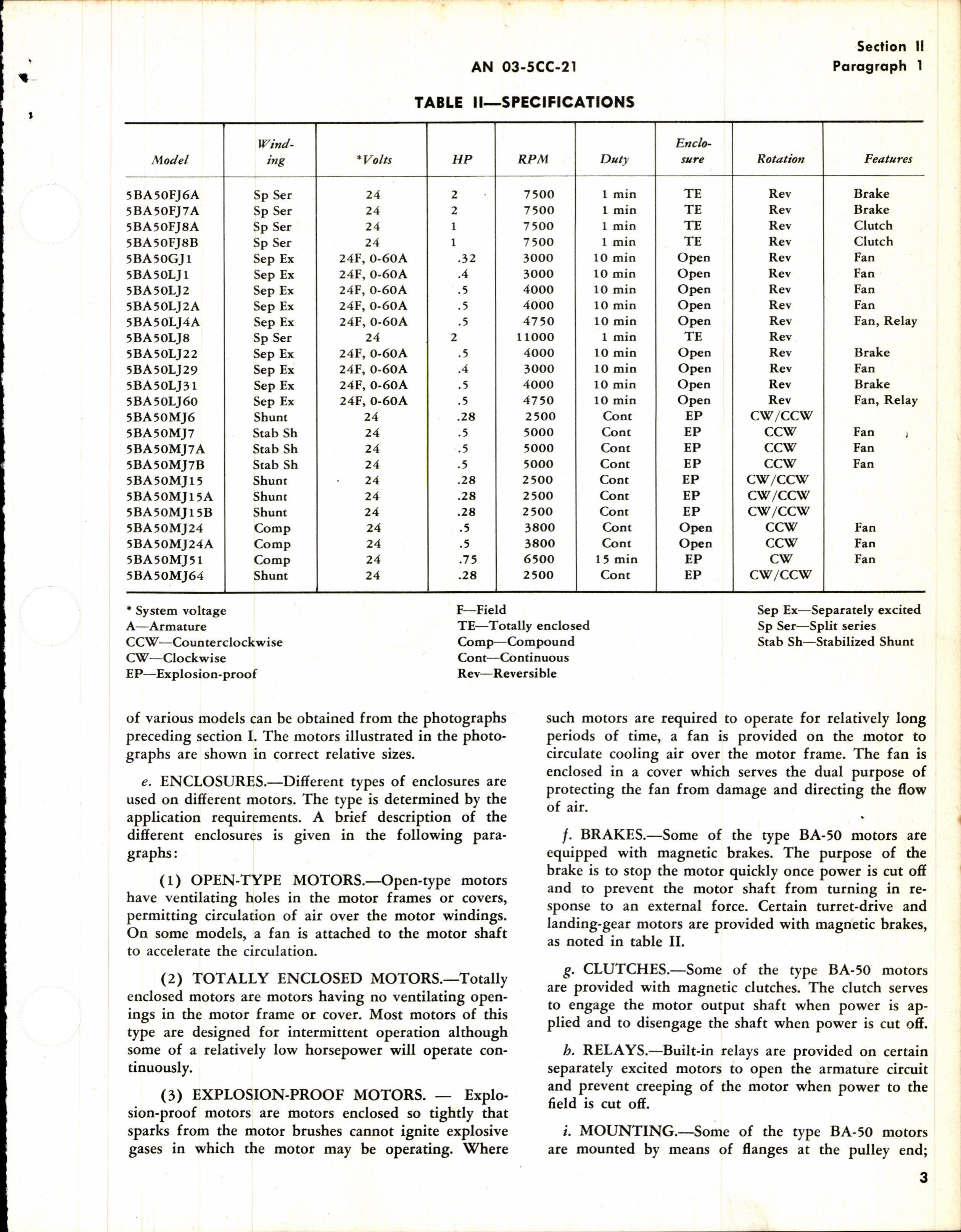 Sample page 5 from AirCorps Library document: HB of Instructions with Parts Catalog for Model 5BA50 Electric Motor