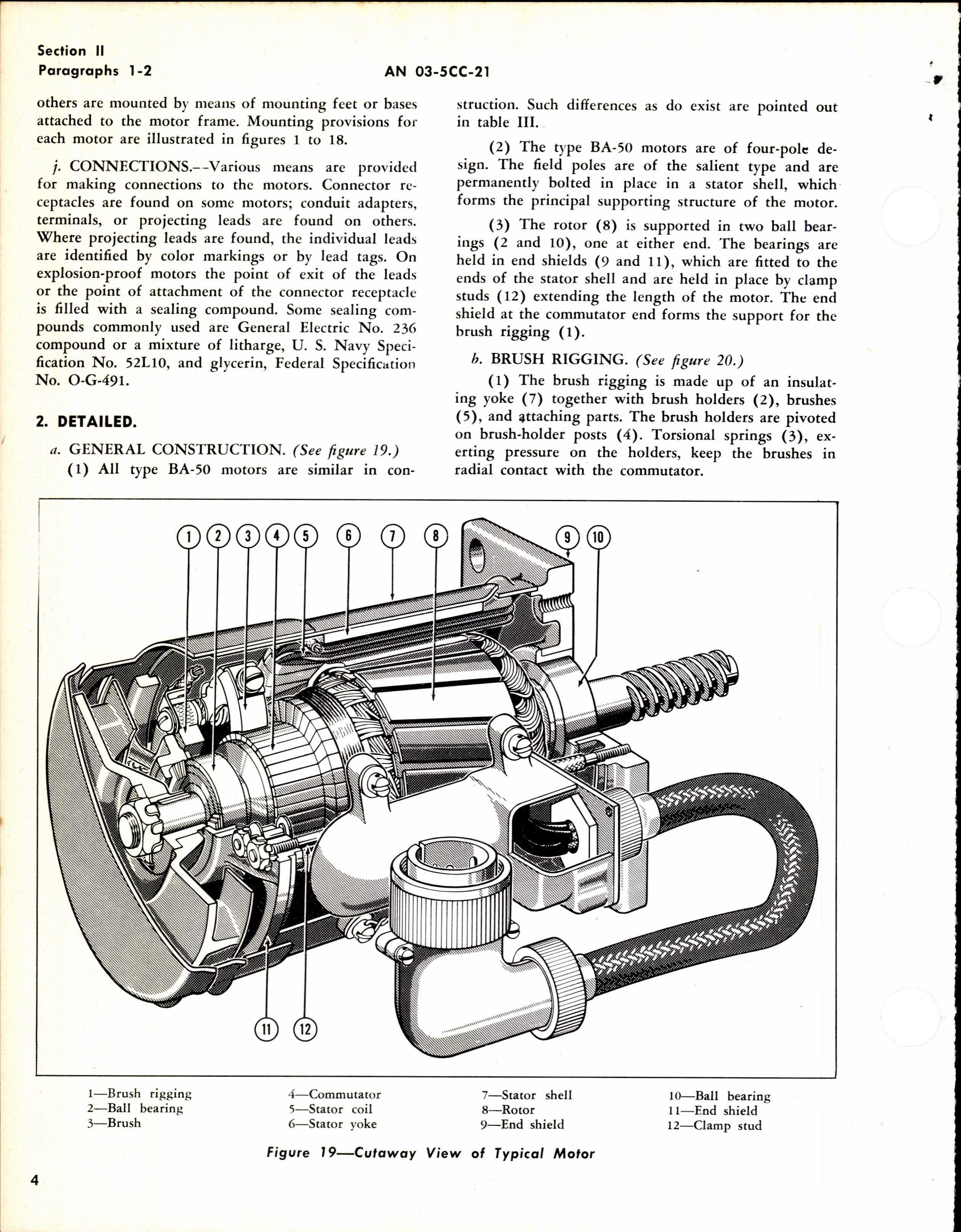 Sample page 6 from AirCorps Library document: HB of Instructions with Parts Catalog for Model 5BA50 Electric Motor