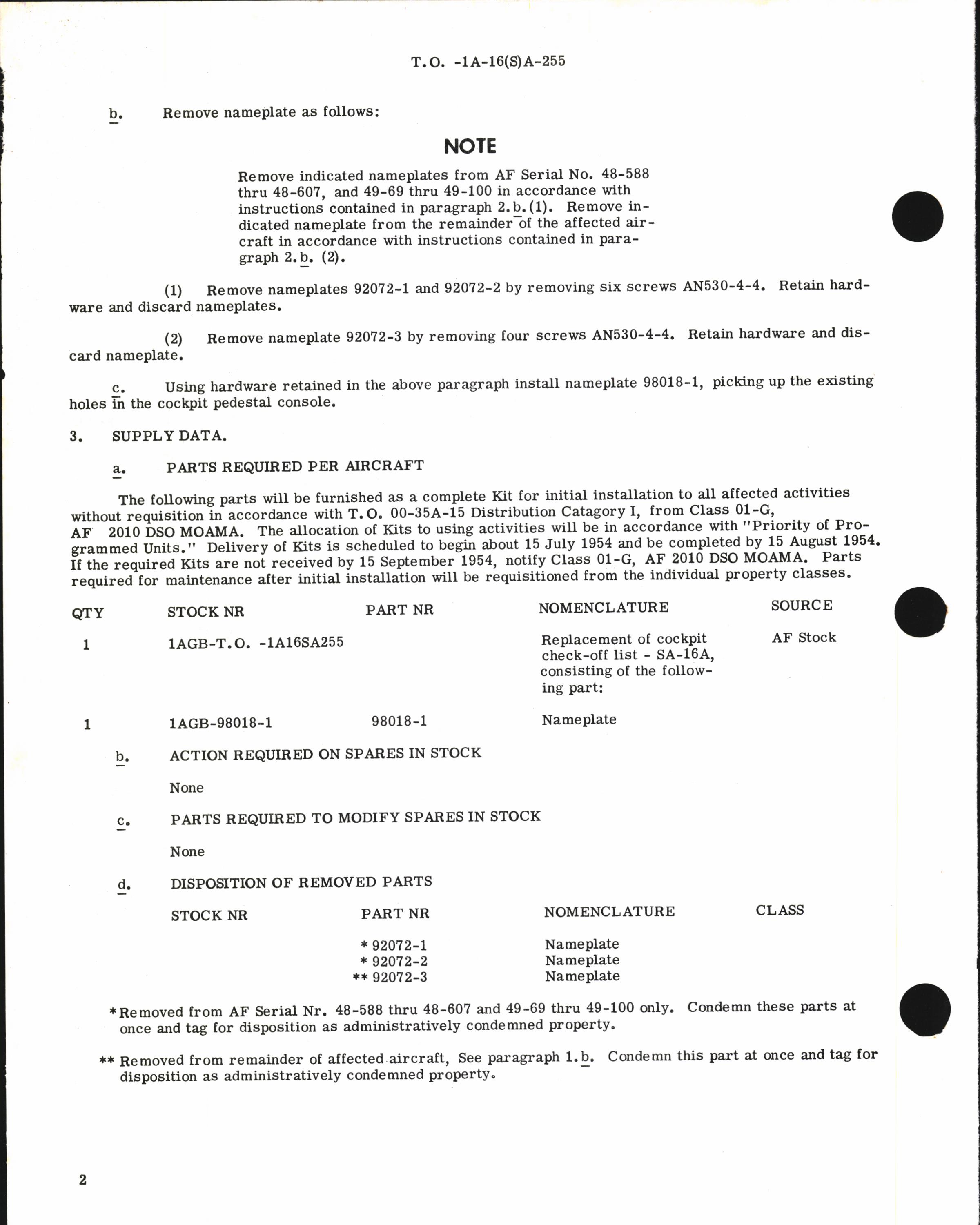 Sample page 2 from AirCorps Library document: Revision of Cockpit Check-Off List for SA-16A-GR