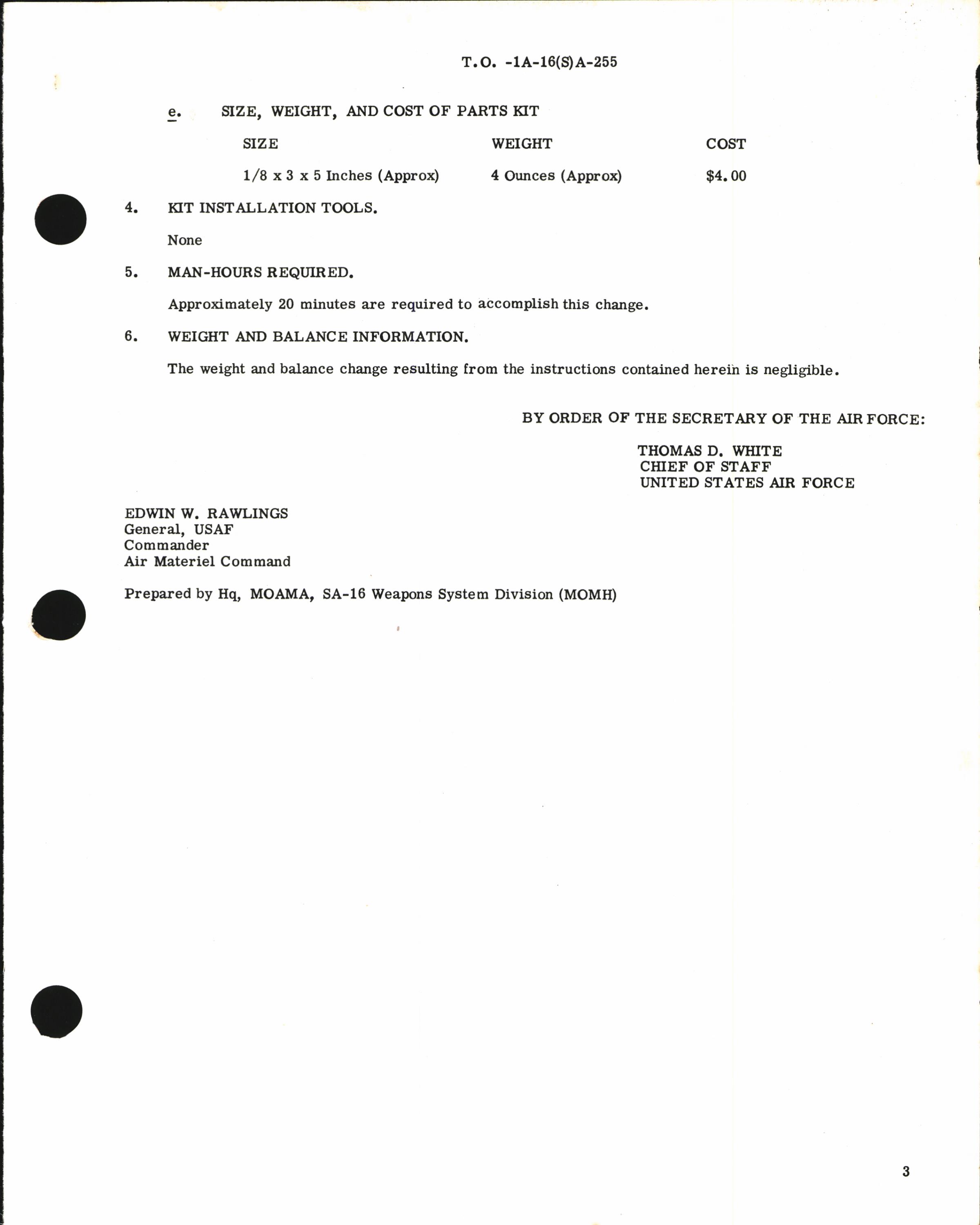 Sample page 3 from AirCorps Library document: Revision of Cockpit Check-Off List for SA-16A-GR