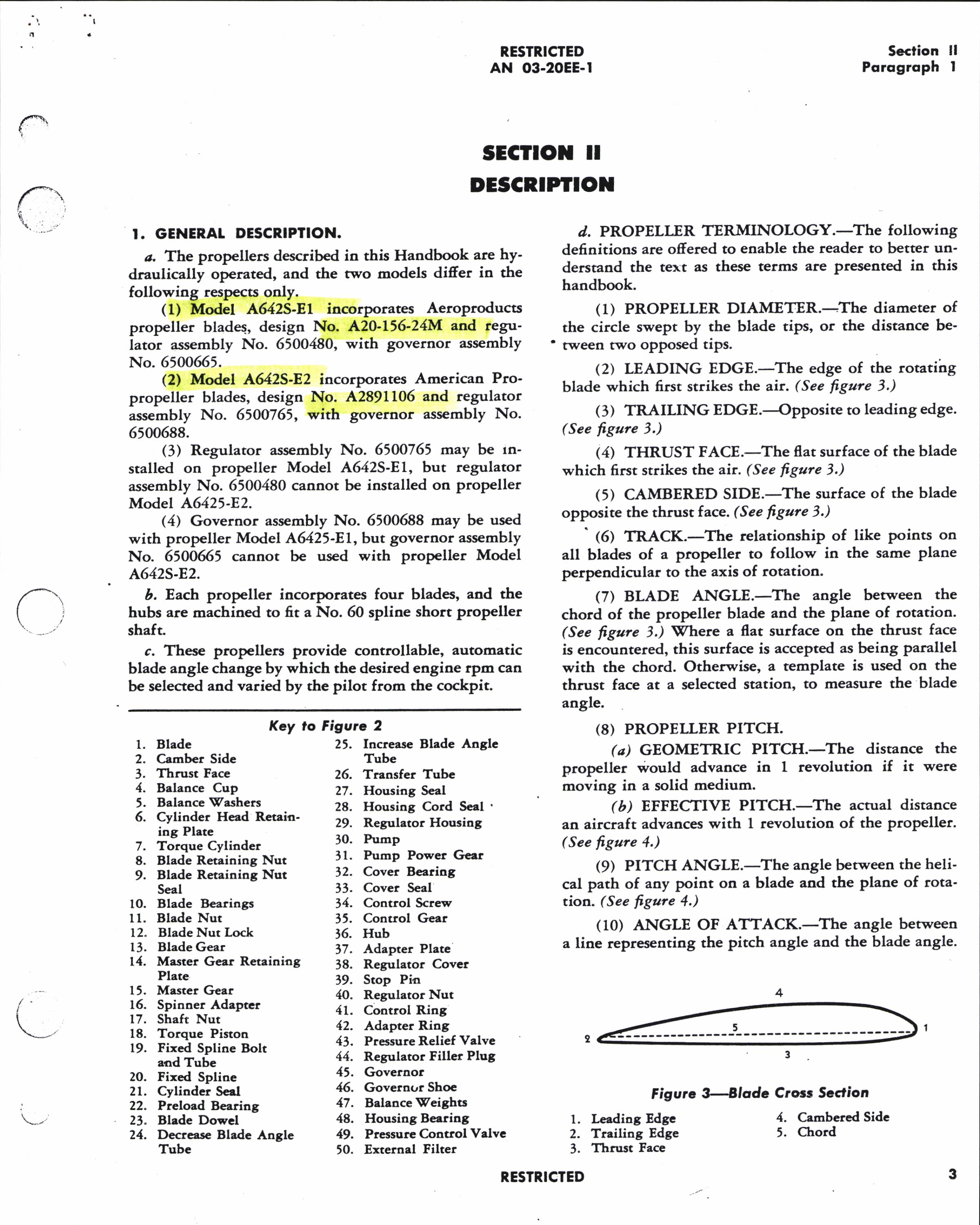 Sample page 5 from AirCorps Library document: Handbook of Instructions with Parts Catalog for Hydraulically Operated Propeller Models A642S-E1 and -E2