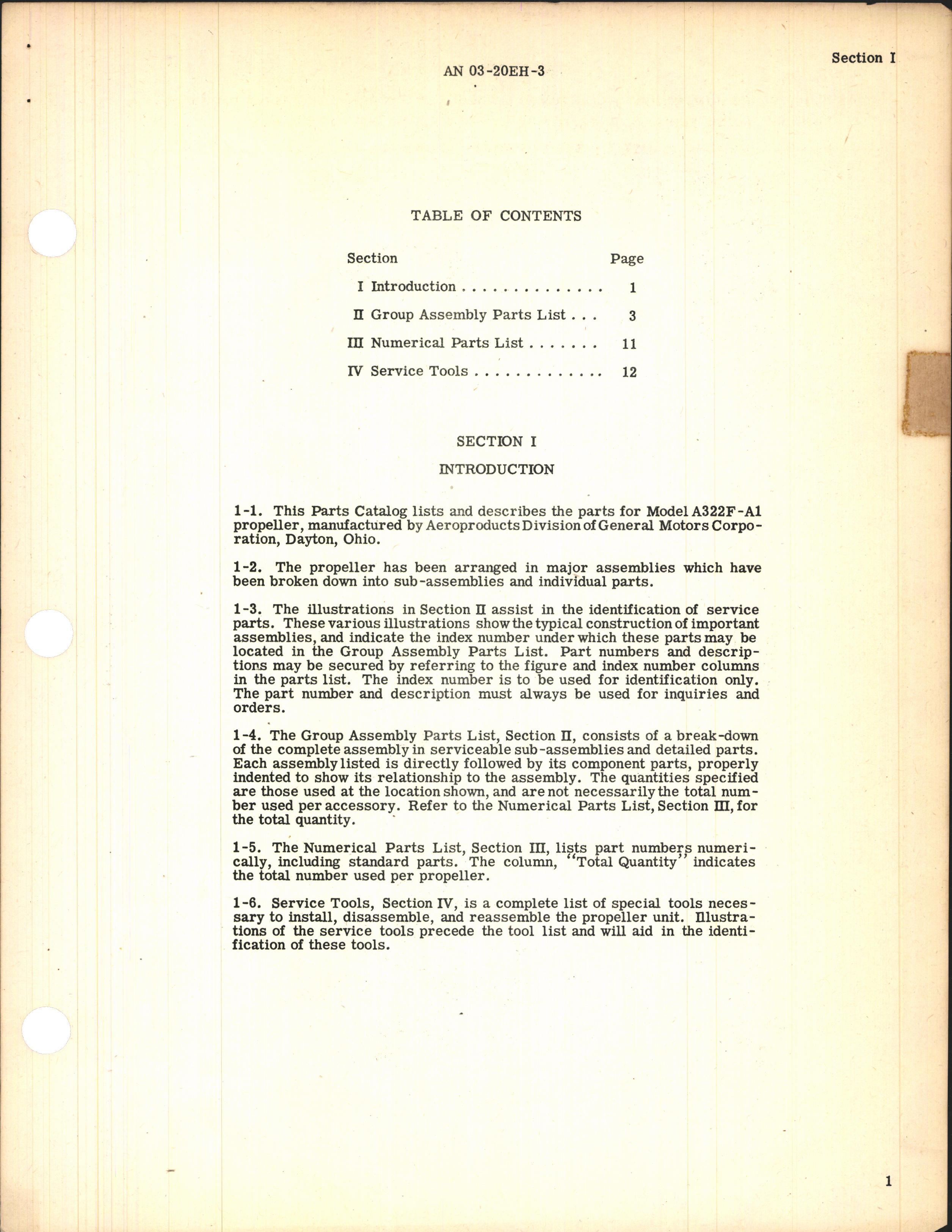 Sample page 3 from AirCorps Library document: Parts Catalog for Hydraulic Propeller Model A332F-A1