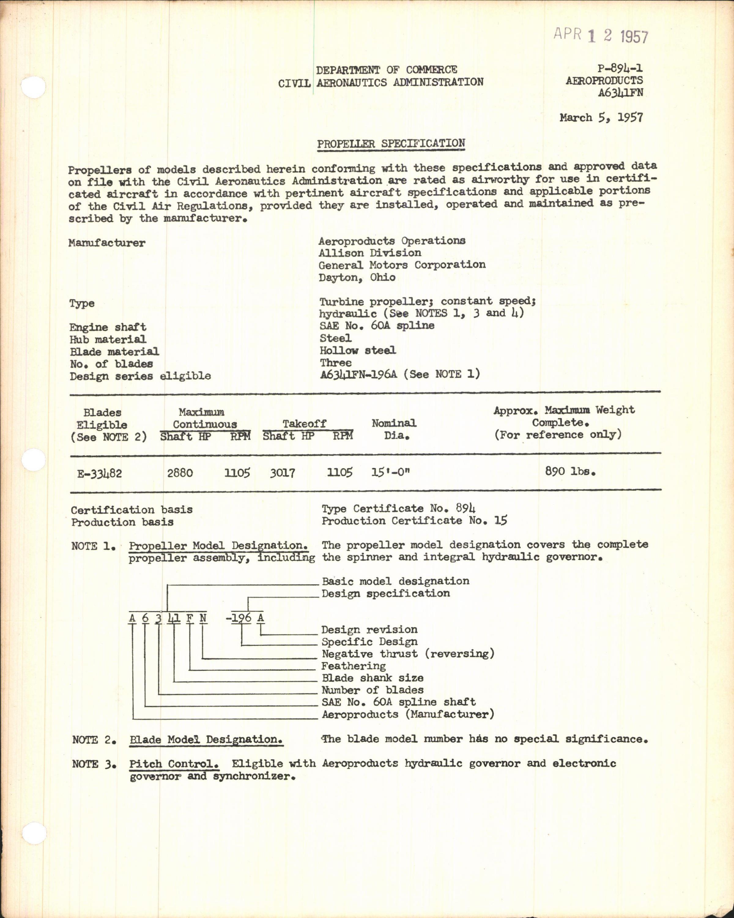 Sample page 1 from AirCorps Library document: A6341FN