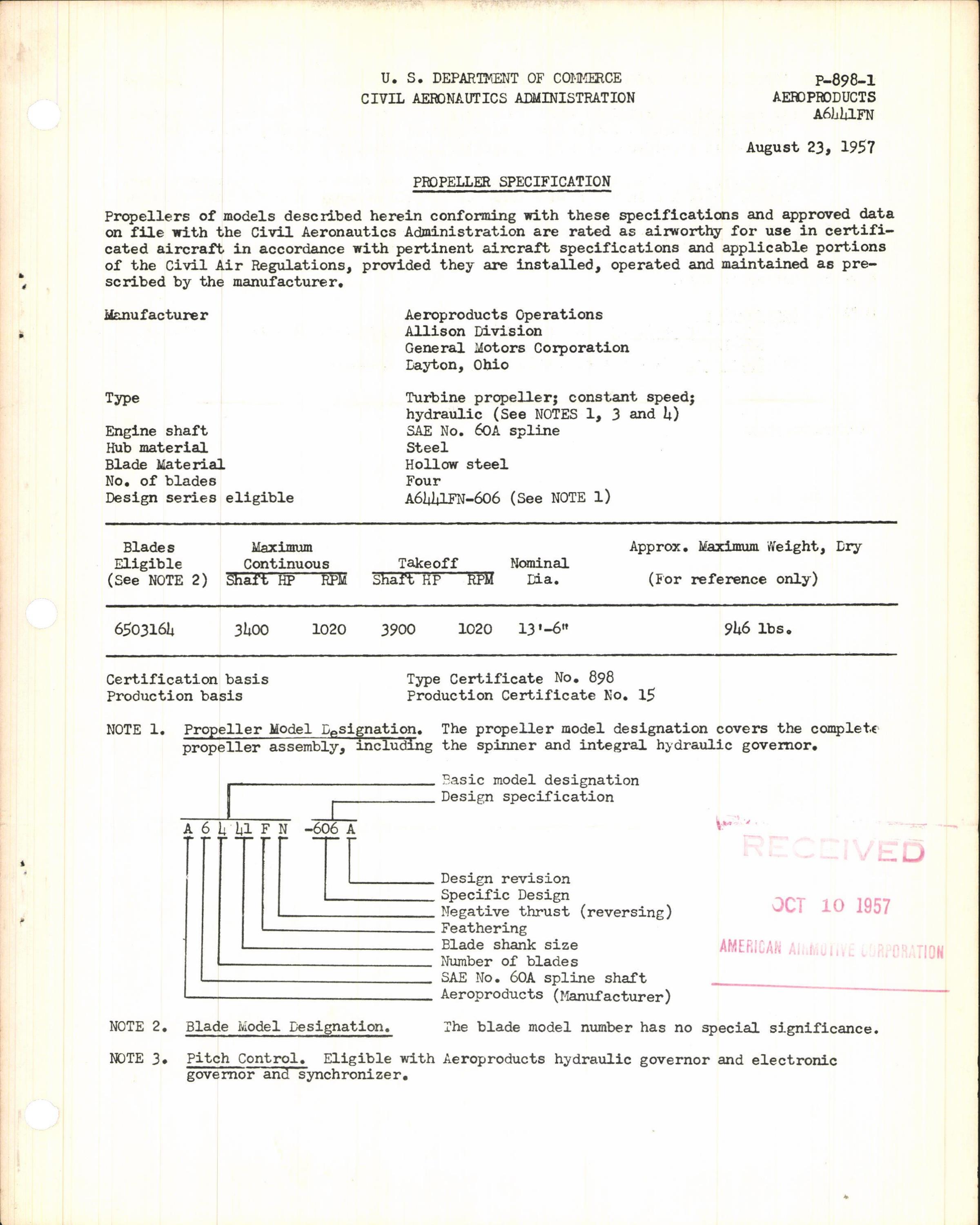 Sample page 1 from AirCorps Library document: A6441FN