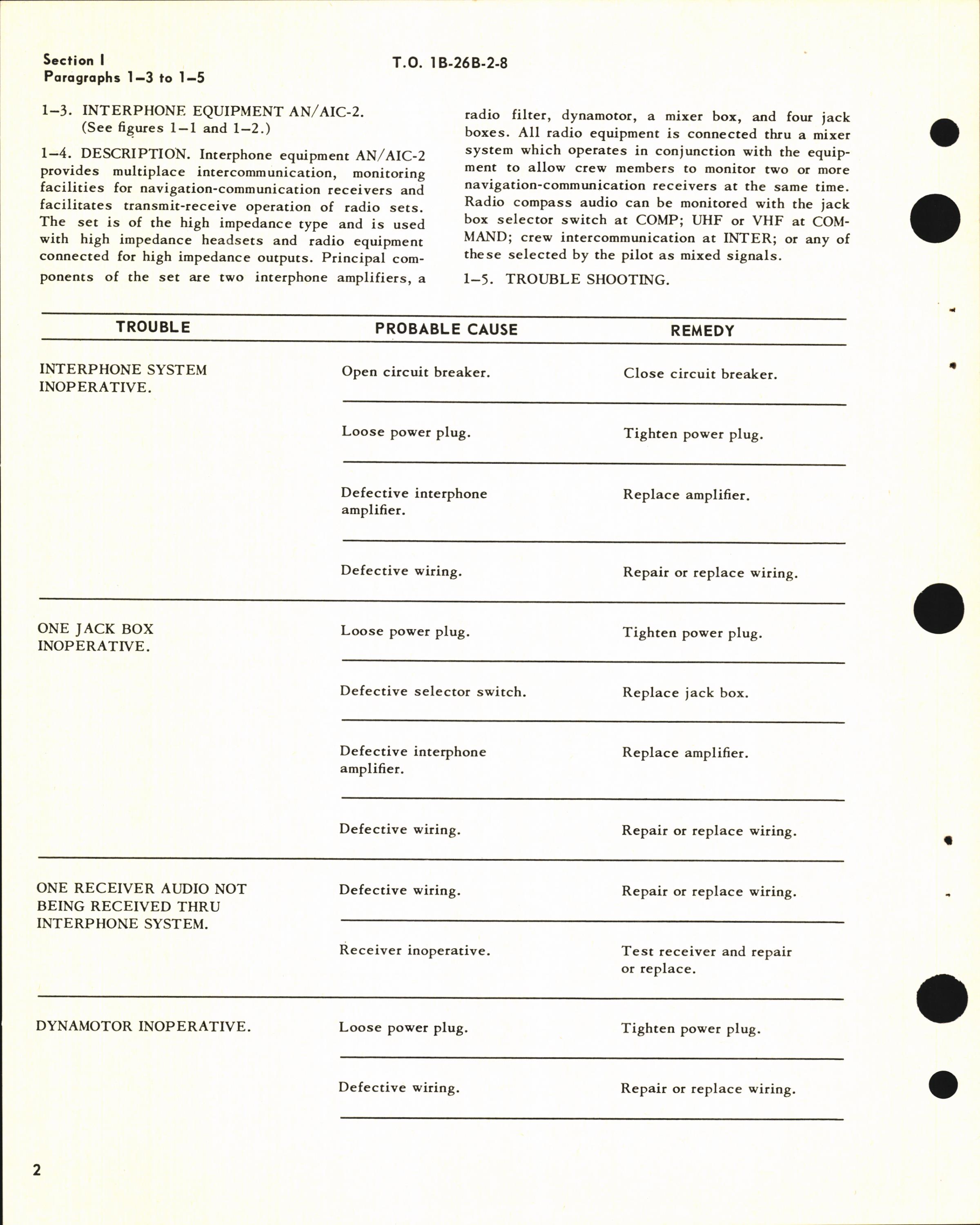 Sample page 8 from AirCorps Library document: Maintenance Instructions for B-26B, B-26C, TB-26B, TB-26C, and JD-1 - Communication, Navigation, & Identification Equip