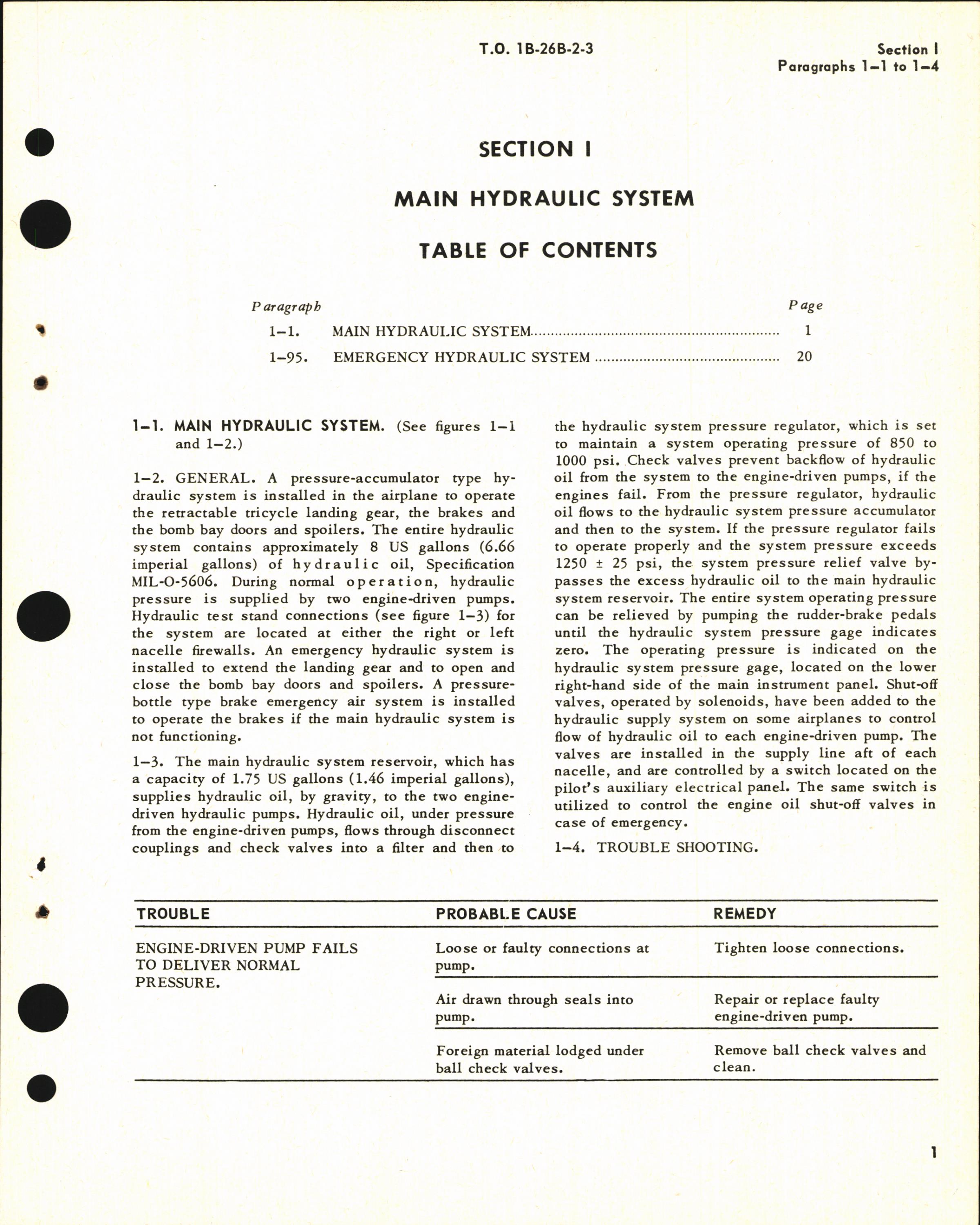 Sample page 7 from AirCorps Library document: Maintenance Instructions for B-26B, B-26C, TB-26B, TB-26C, and JD-1 - Hydraulically Operated Systems
