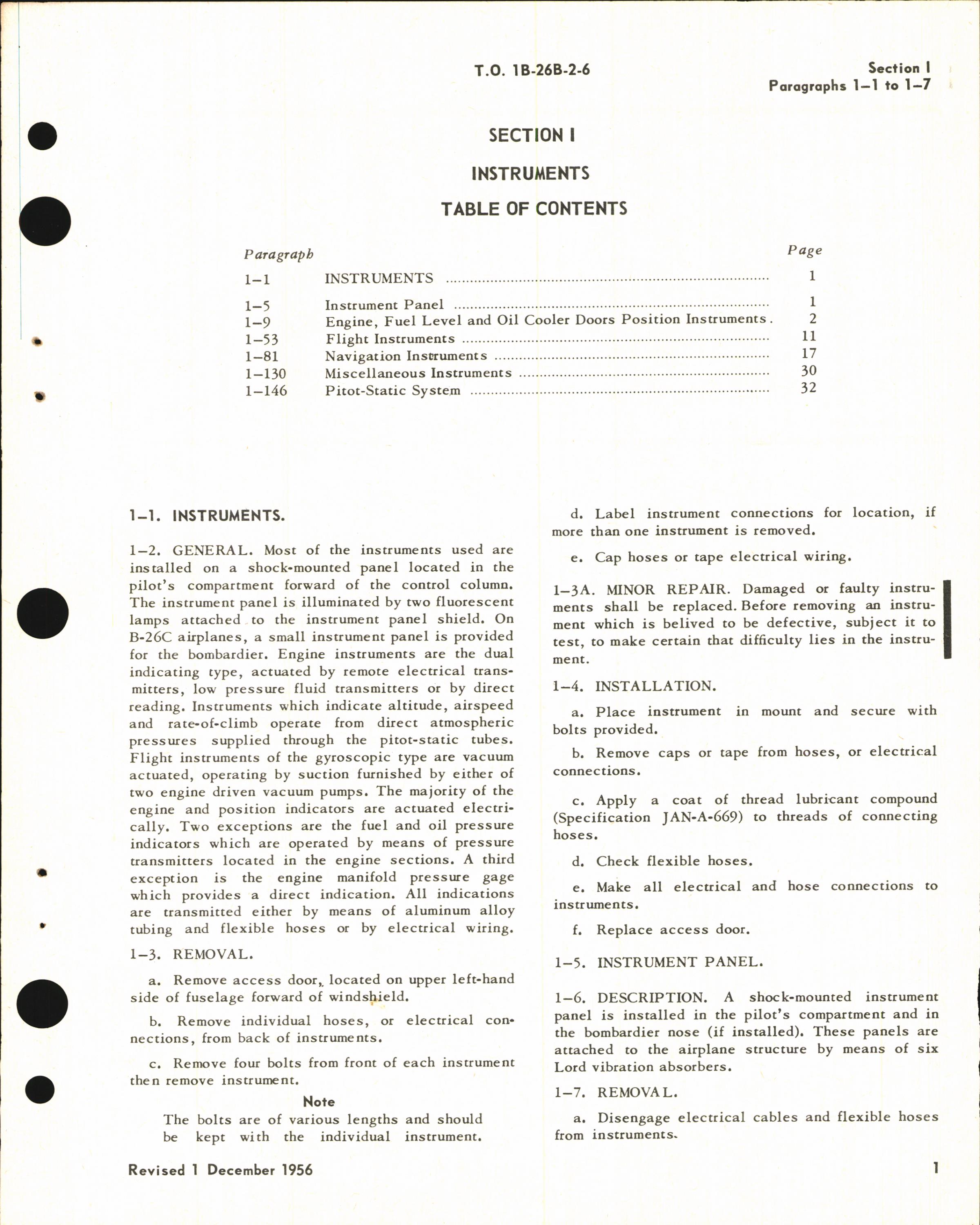 Sample page 7 from AirCorps Library document: Maintenance Instructions for B-26B, B-26C, TB-26B, TB-26C, and JD-1 - Instruments & Autopilot