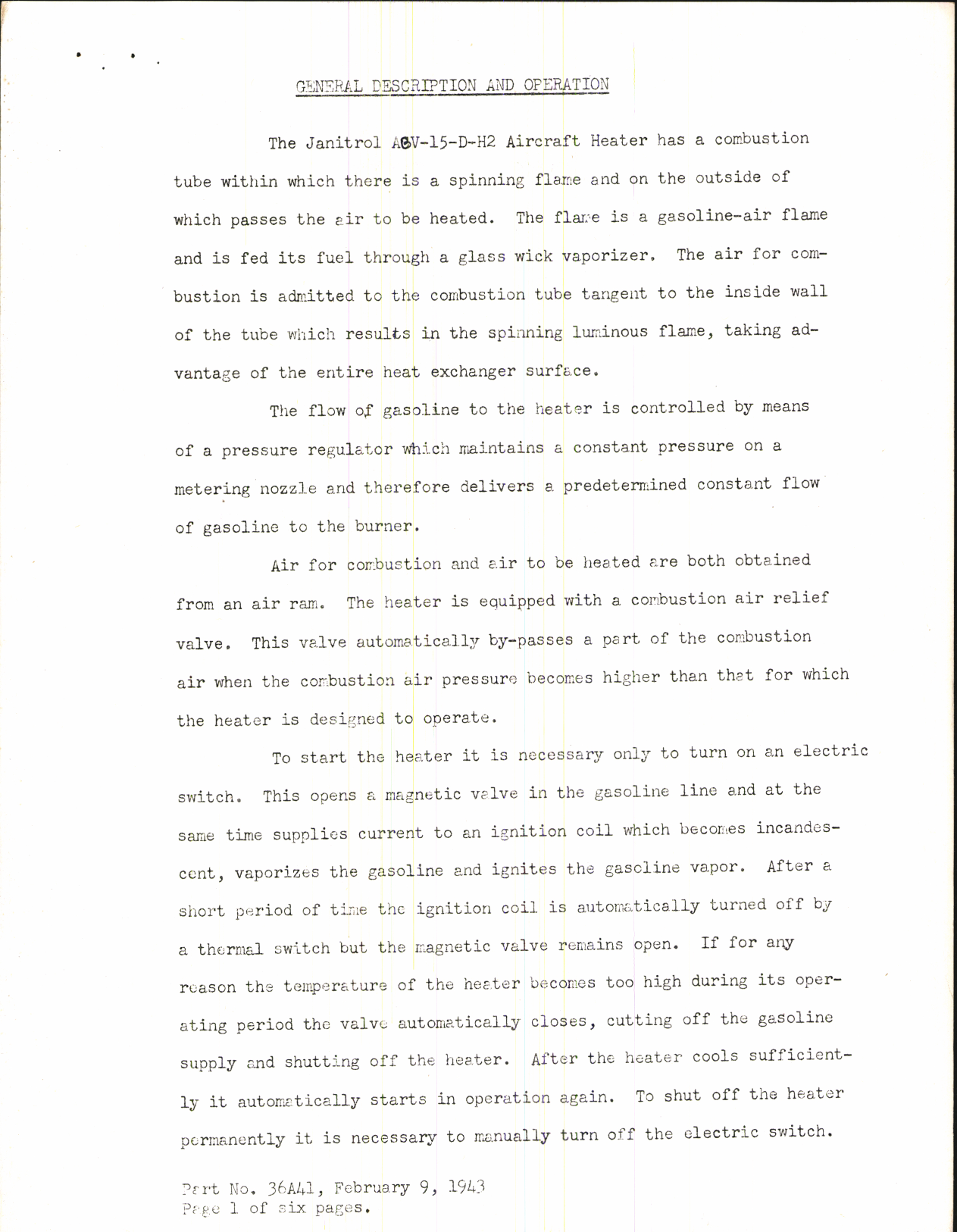 Sample page 3 from AirCorps Library document: Service and Operating Instructions for Janitrol ABV-15-D-42 Aircraft Heater