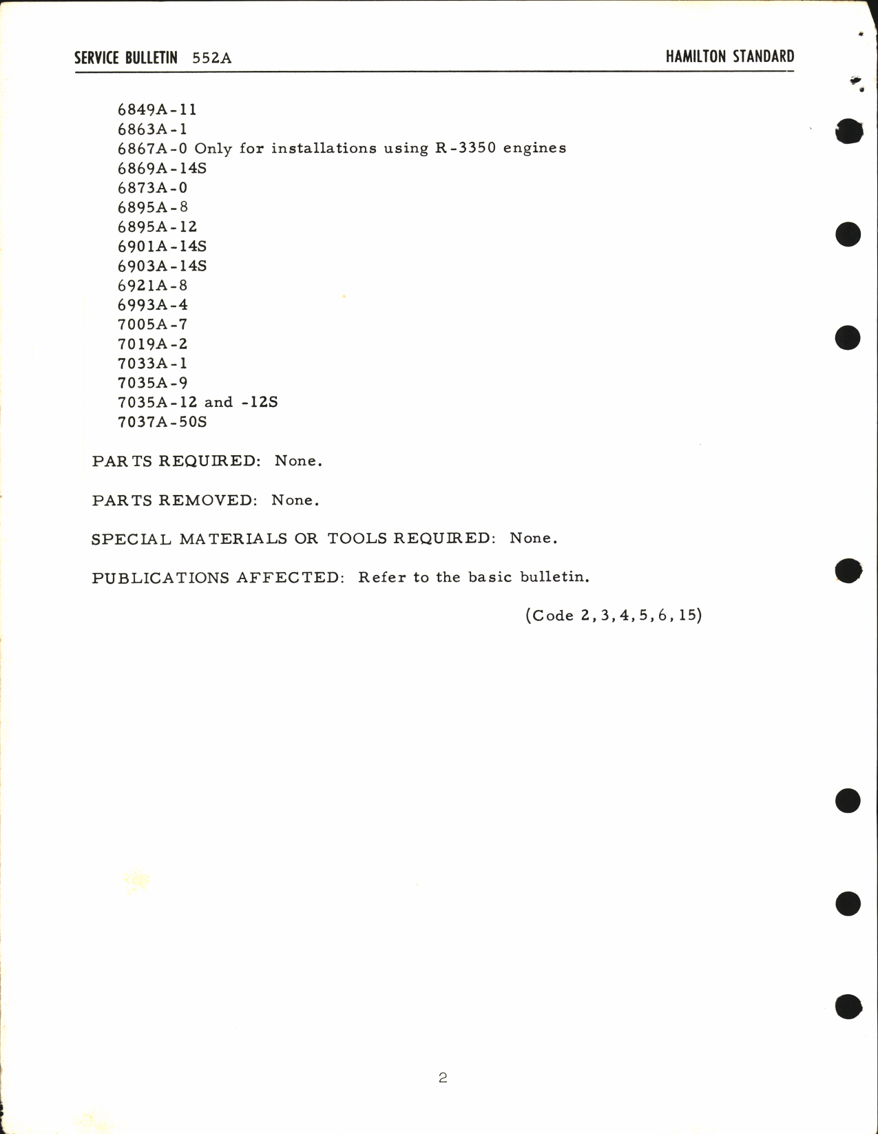 Sample page 8 from AirCorps Library document: Hamilton Standard Multiple Blade Design Dimensions and Service Bulletins