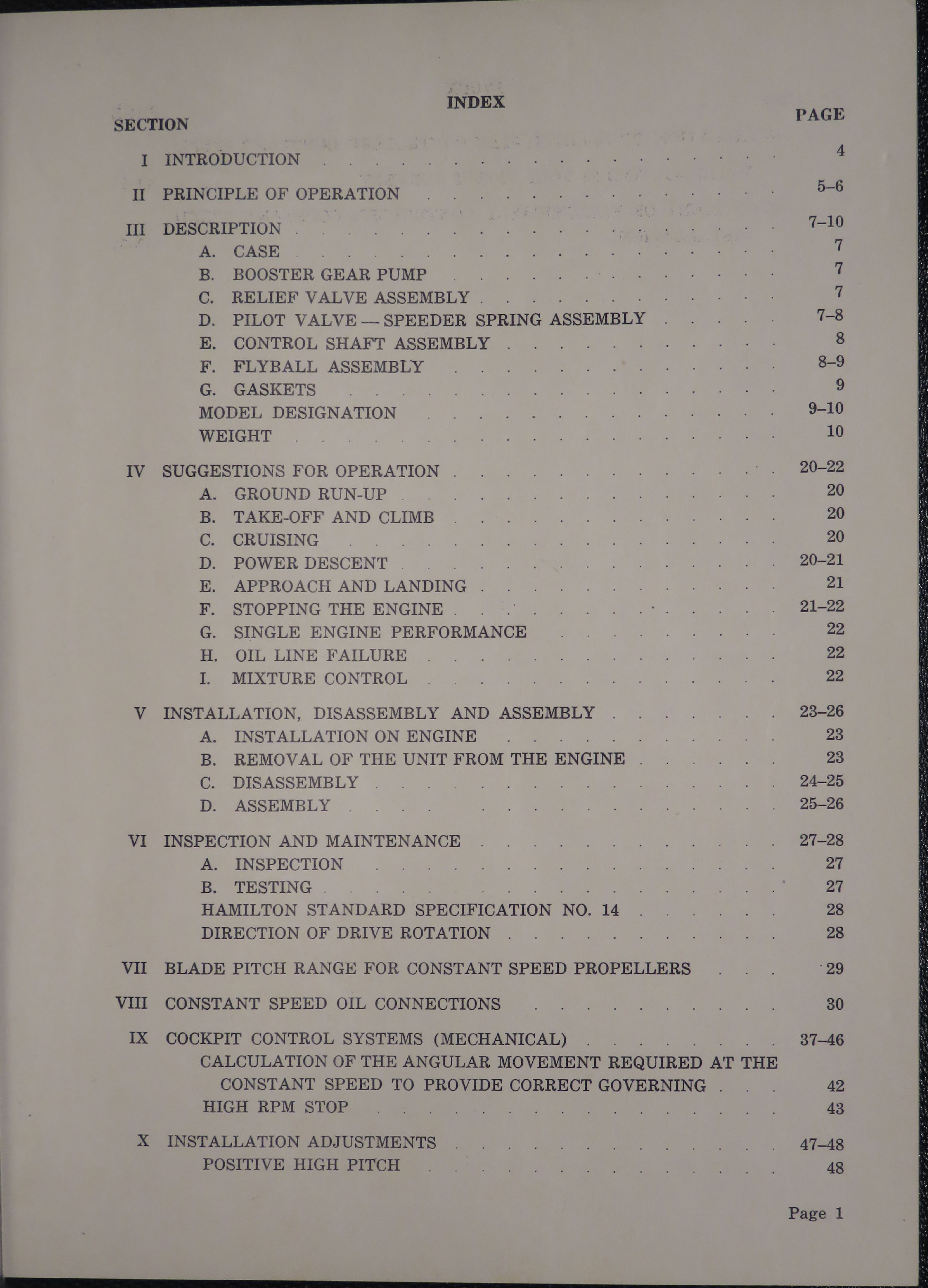 Sample page 5 from AirCorps Library document: Constant Speed Control Service Manual