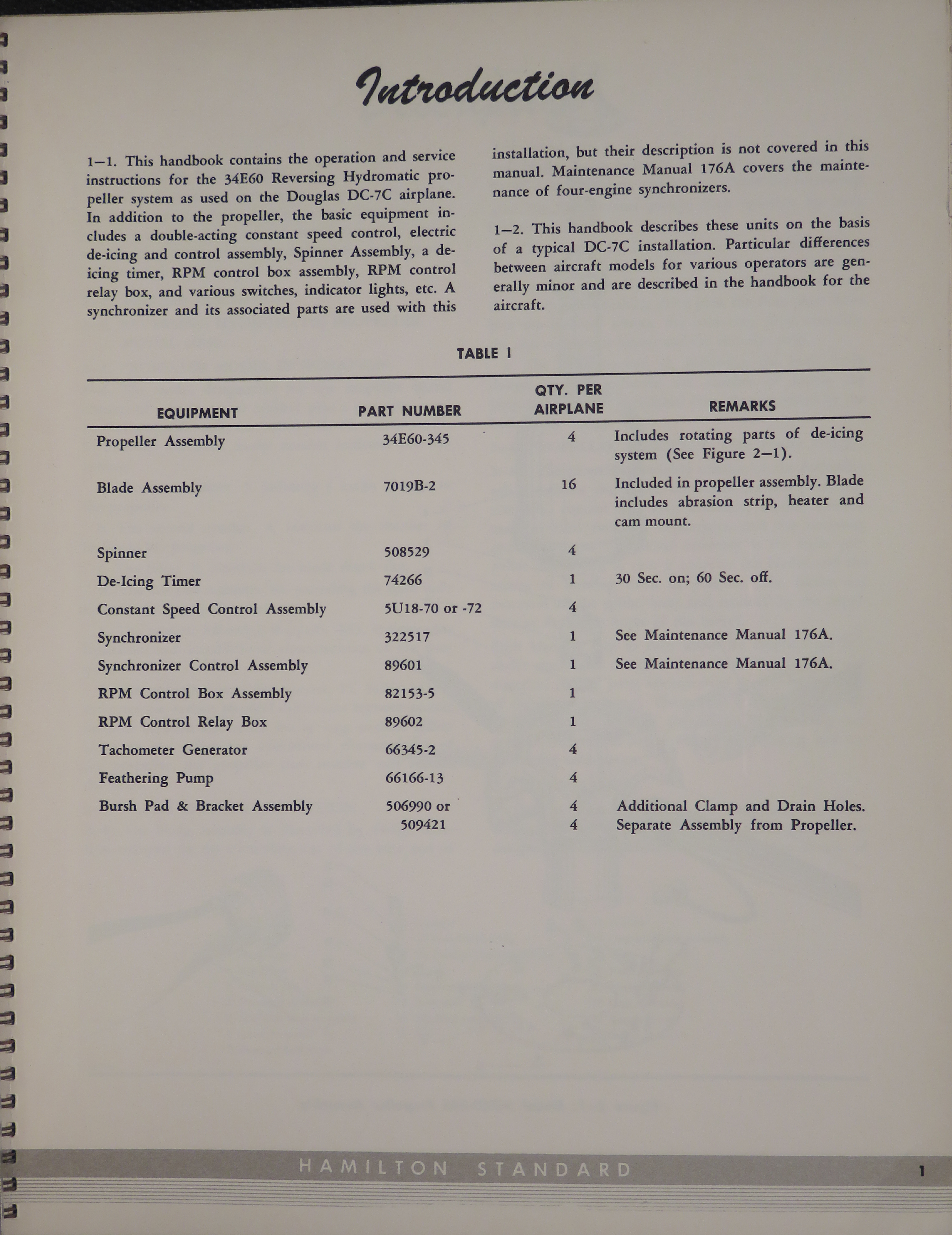 Sample page 7 from AirCorps Library document: Maintenance Manual for Hydromatic Propeller Model 34E60 for Douglas DC-7C 