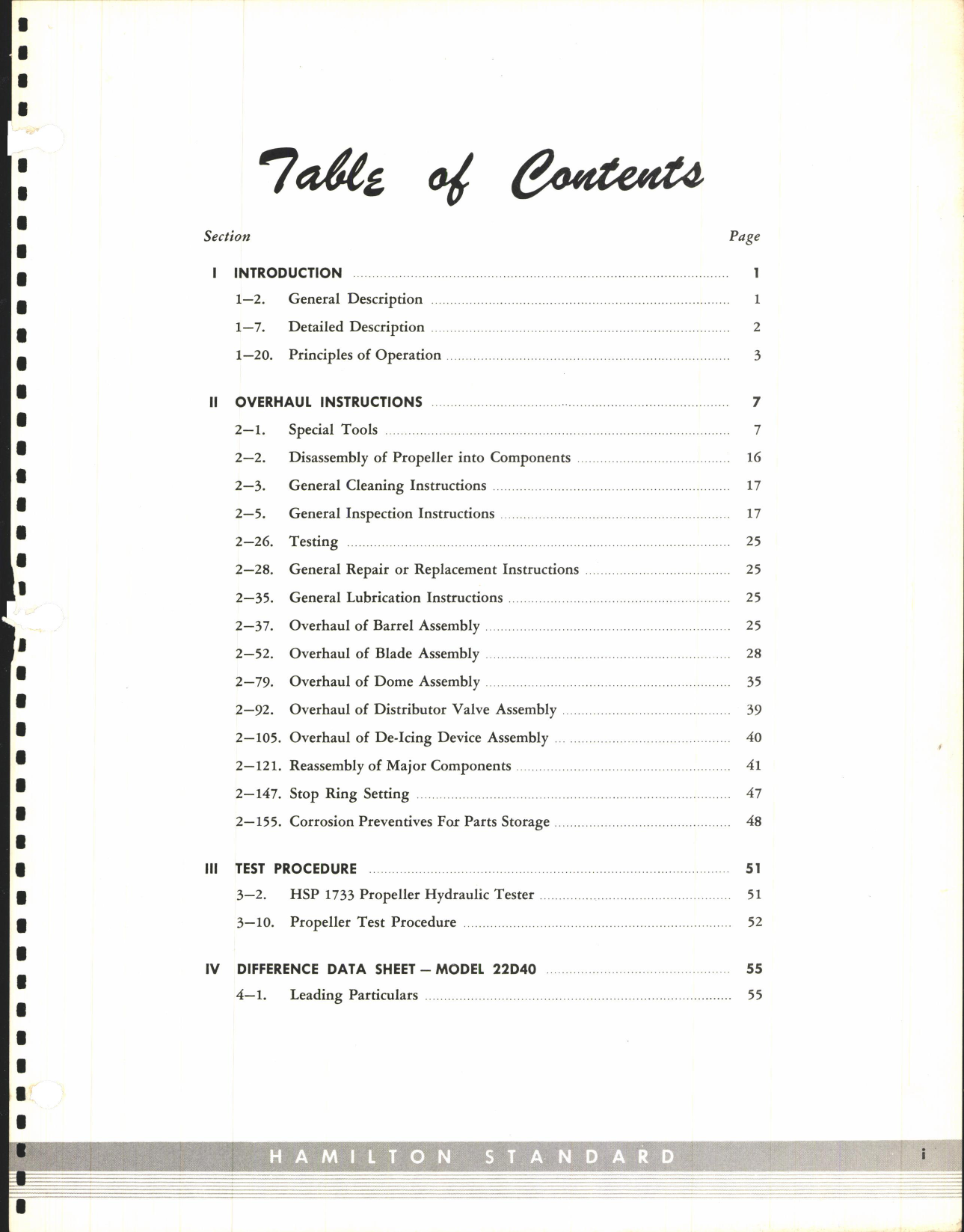 Sample page 5 from AirCorps Library document: Hamilton Standard 22D30 and 22D40 Hydromatic Propellers