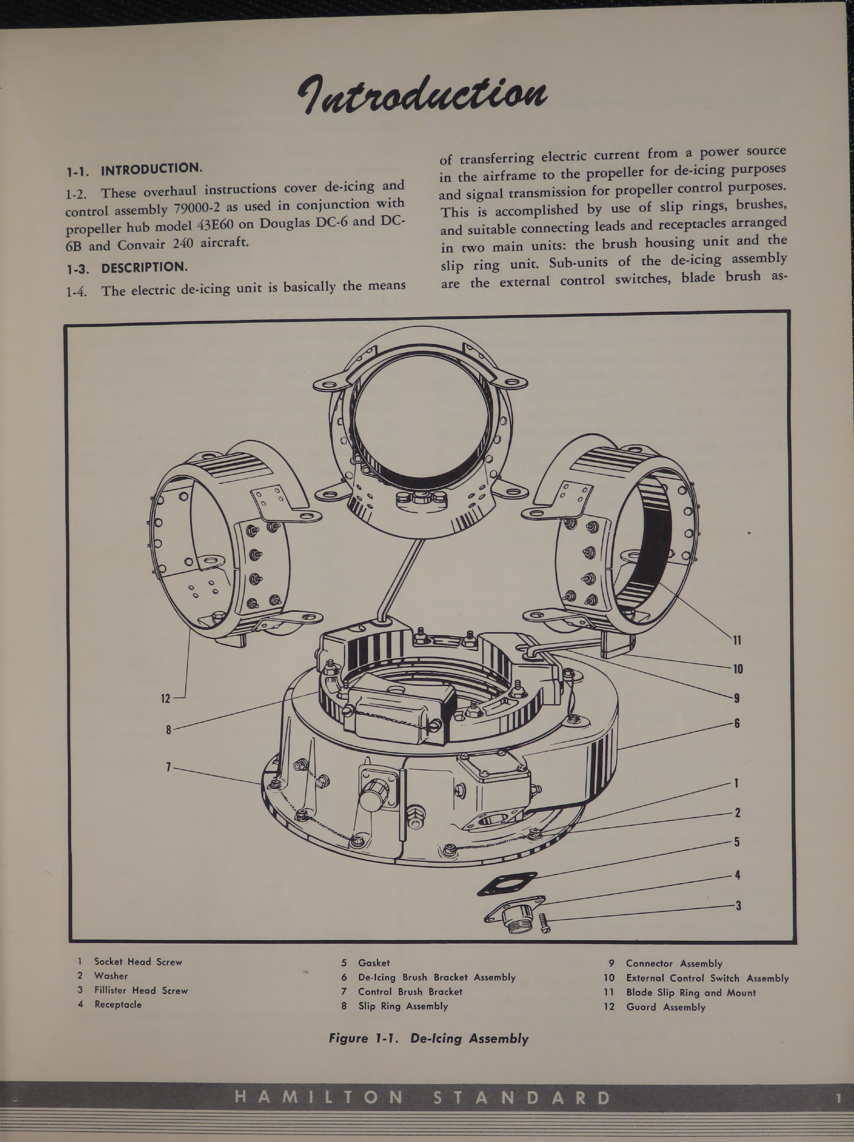 Sample page 7 from AirCorps Library document: Overhaul Manual for Hamilton Standard Model 43E60 Electric Deicing Assemblies