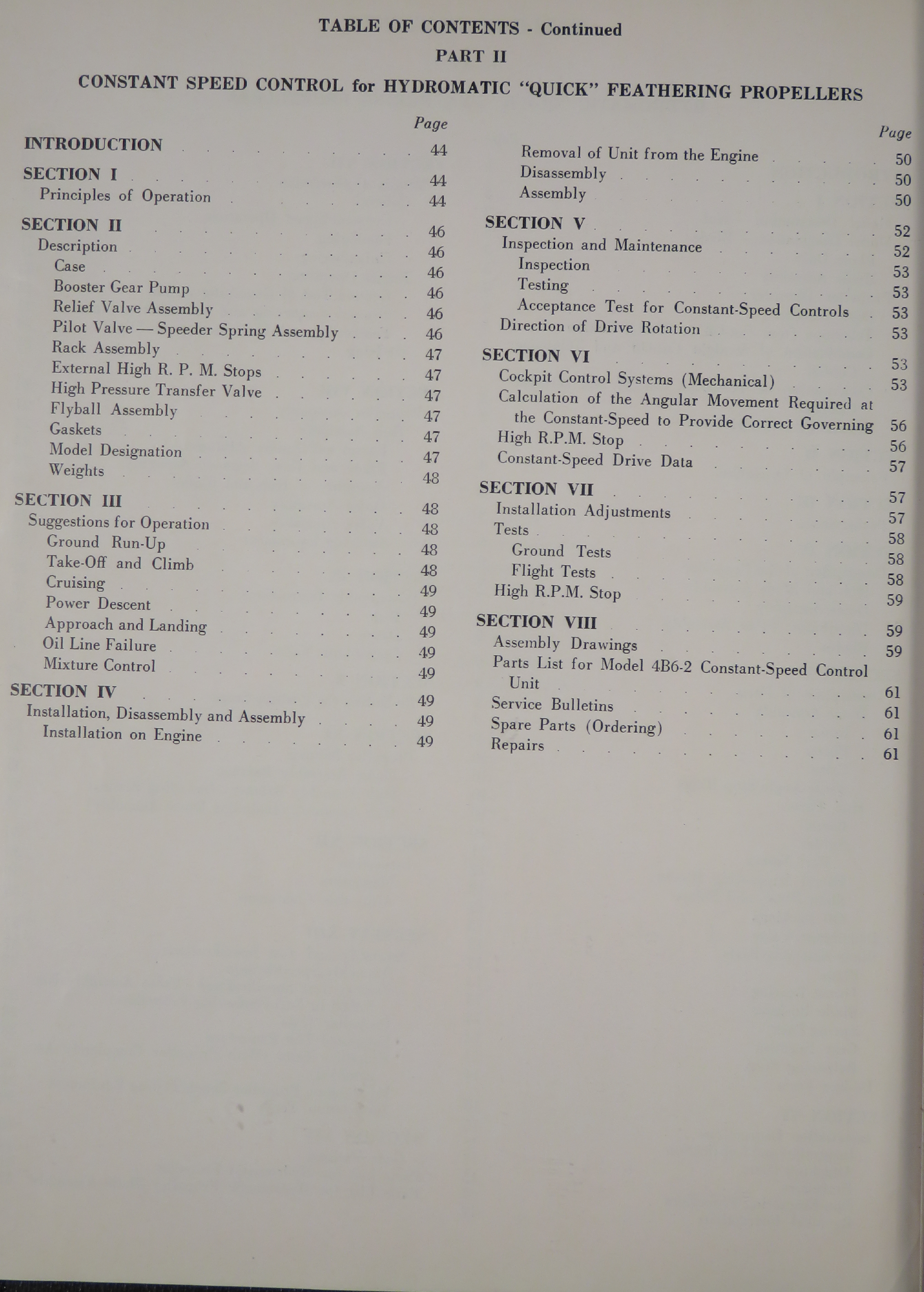 Sample page 6 from AirCorps Library document: Service Manual for Quick-Feathering Hydromatic Propeller Models 23E50-31 and Above with Constant Speed Control