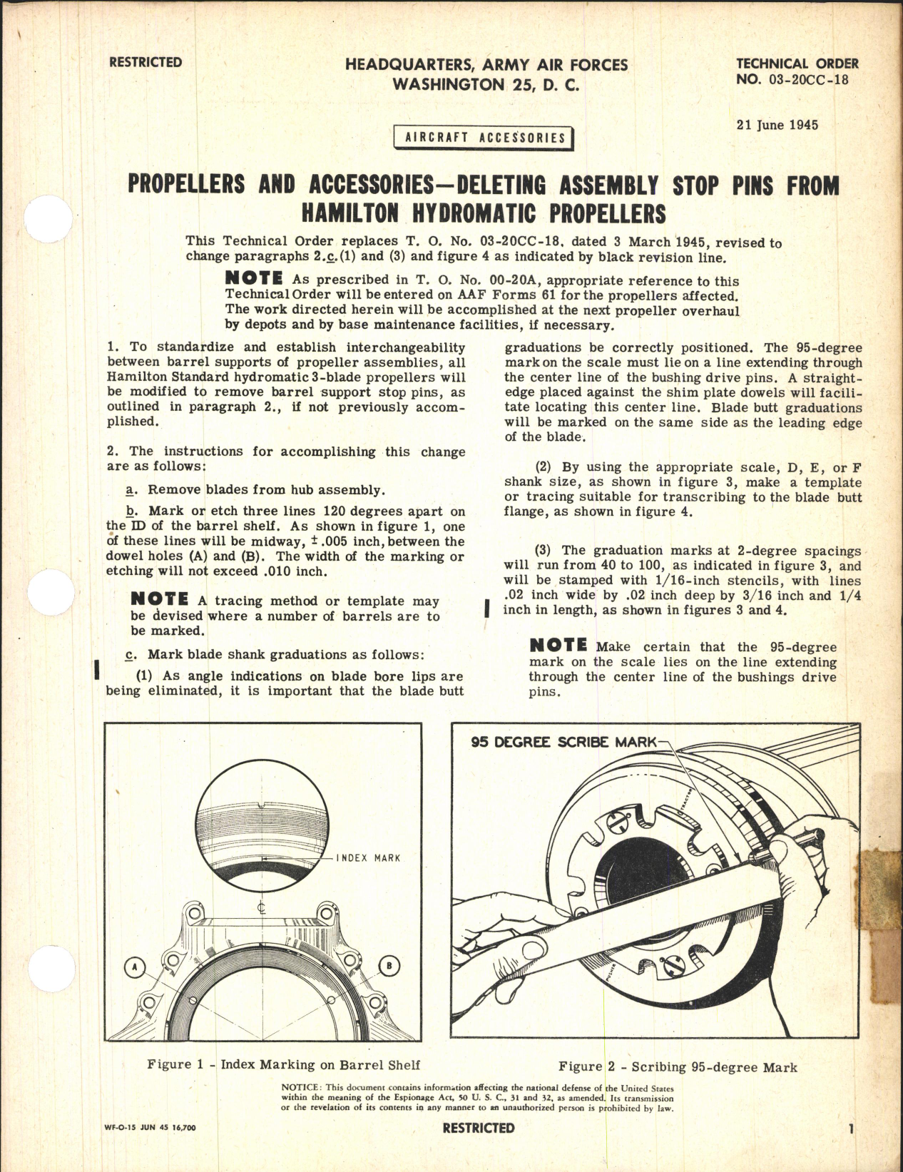 Sample page 1 from AirCorps Library document: Deleting Assembly Stop Pins From Hamilton Standard Propellers